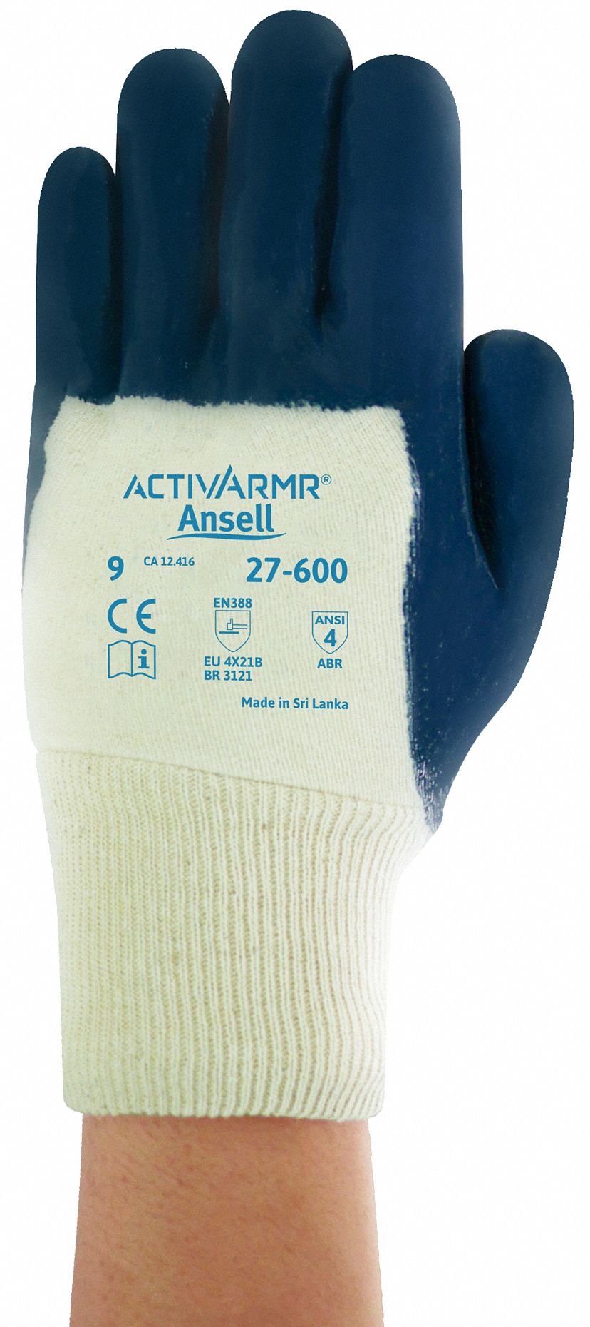 Coated Gloves, 3/4 Dip, 10, 10-1/4", PR