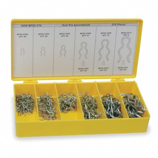 Itw Bee Leitzke Spring Wire Cotter Pin Assortment Sizes 9 Zinc Fastener Finish 2mvp2wwg 