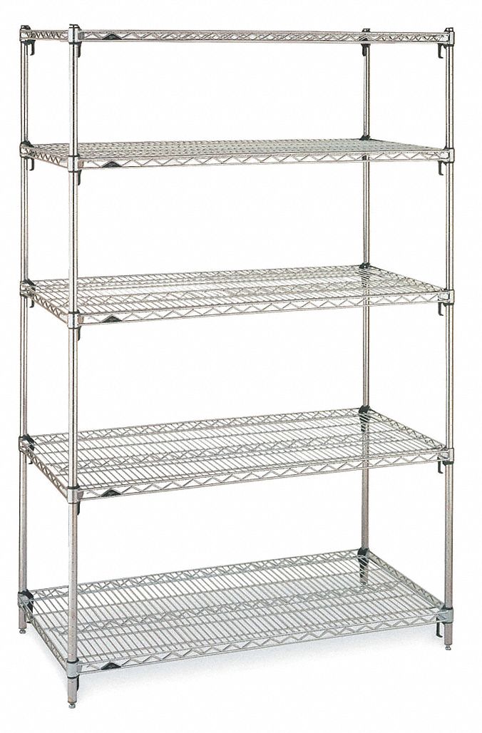 METRO Freestanding Wire Shelving Unit, 72 inW x 24 inD x 74 to 86 inH