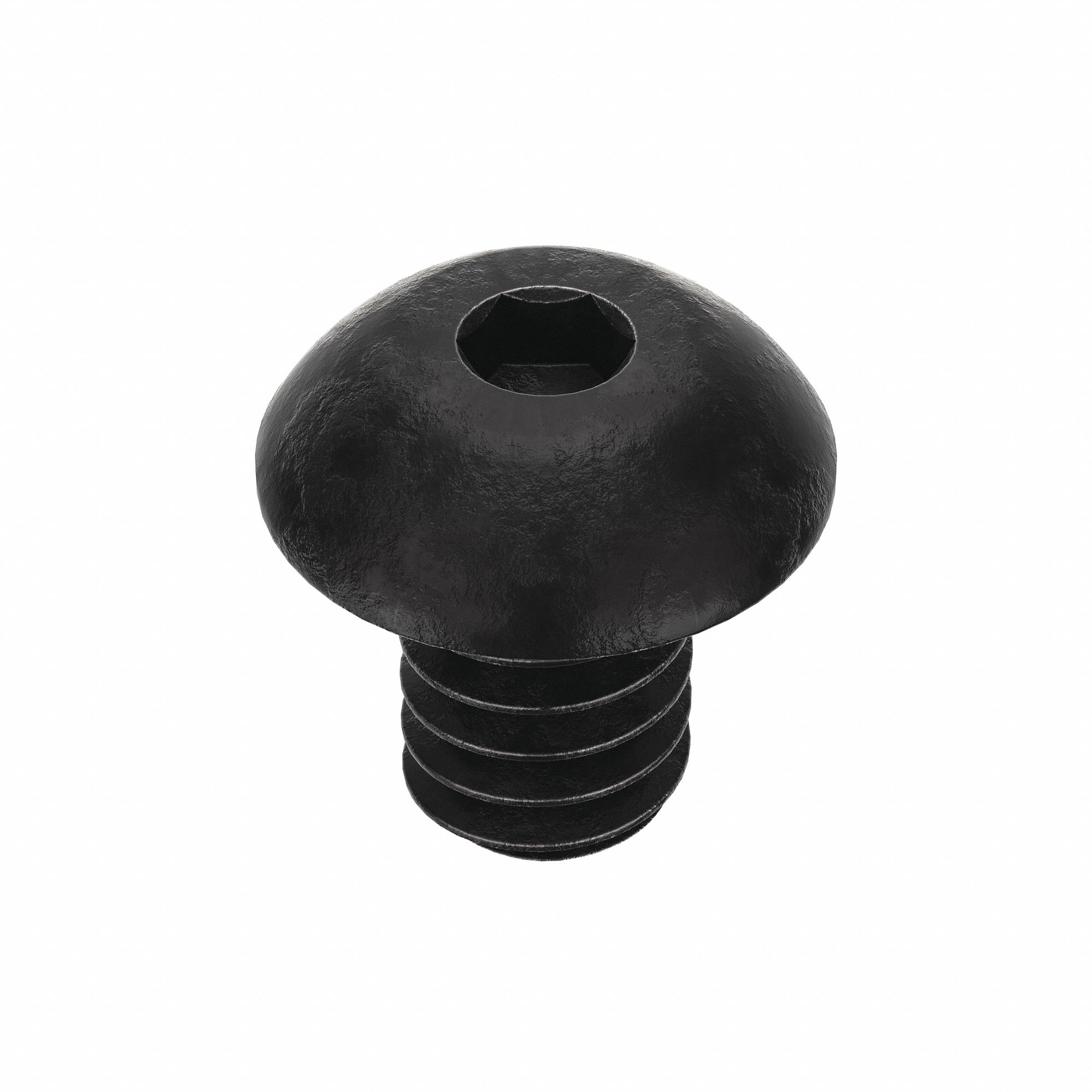 Socket Head Cap Screw: #2-56 Thread Size, 1/8 in Lg, Button, Black Oxide, Alloy Steel, 100 PK