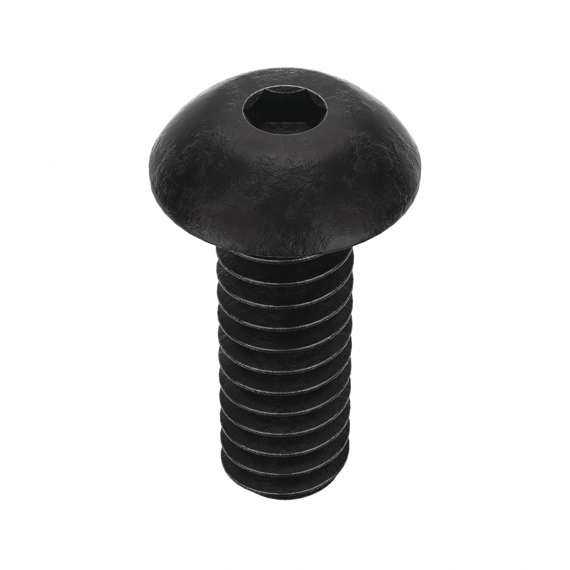 Socket Head Cap Screw: #2-56 Thread Size, 1/4 in Lg, Button, Black Oxide, Alloy Steel, 100 PK