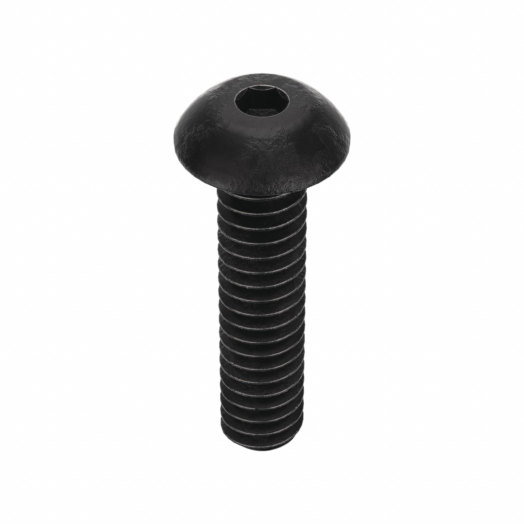 Socket Head Cap Screw: #2-56 Thread Size, 3/8 in Lg, Button, Black Oxide, Alloy Steel, 100 PK