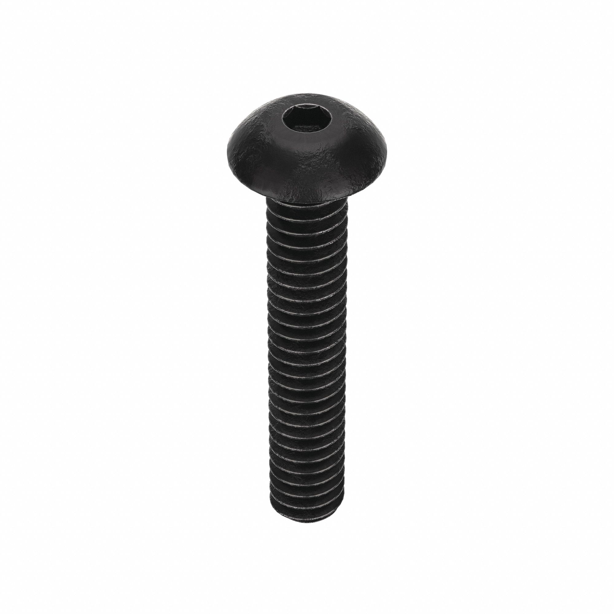 Socket Head Cap Screw: #2-56 Thread Size, 1/2 in Lg, Button, Black Oxide, Alloy Steel, 100 PK