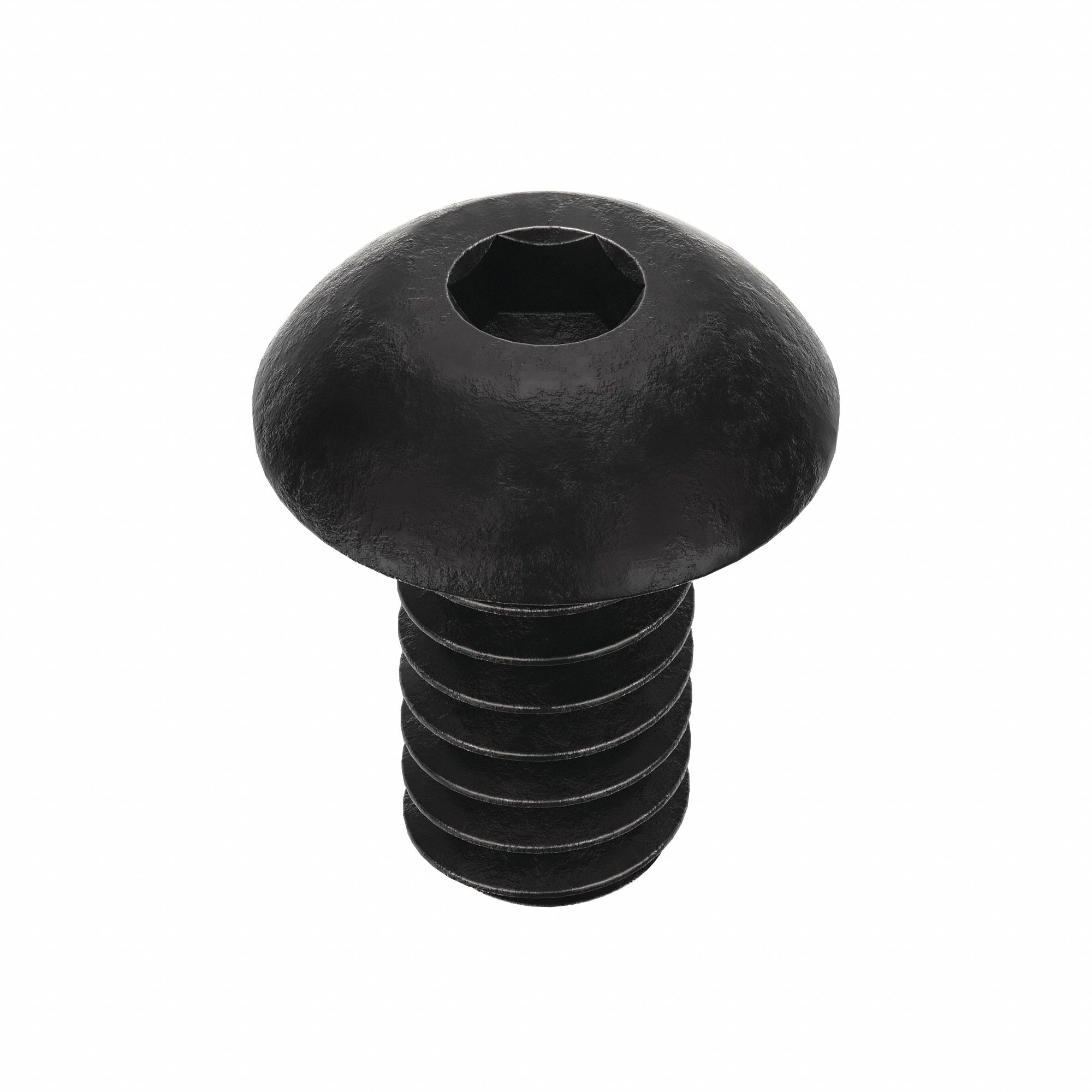 Socket Head Cap Screw: #3-48 Thread Size, 3/16 in Lg, Button, Black Oxide, Alloy Steel, 100 PK