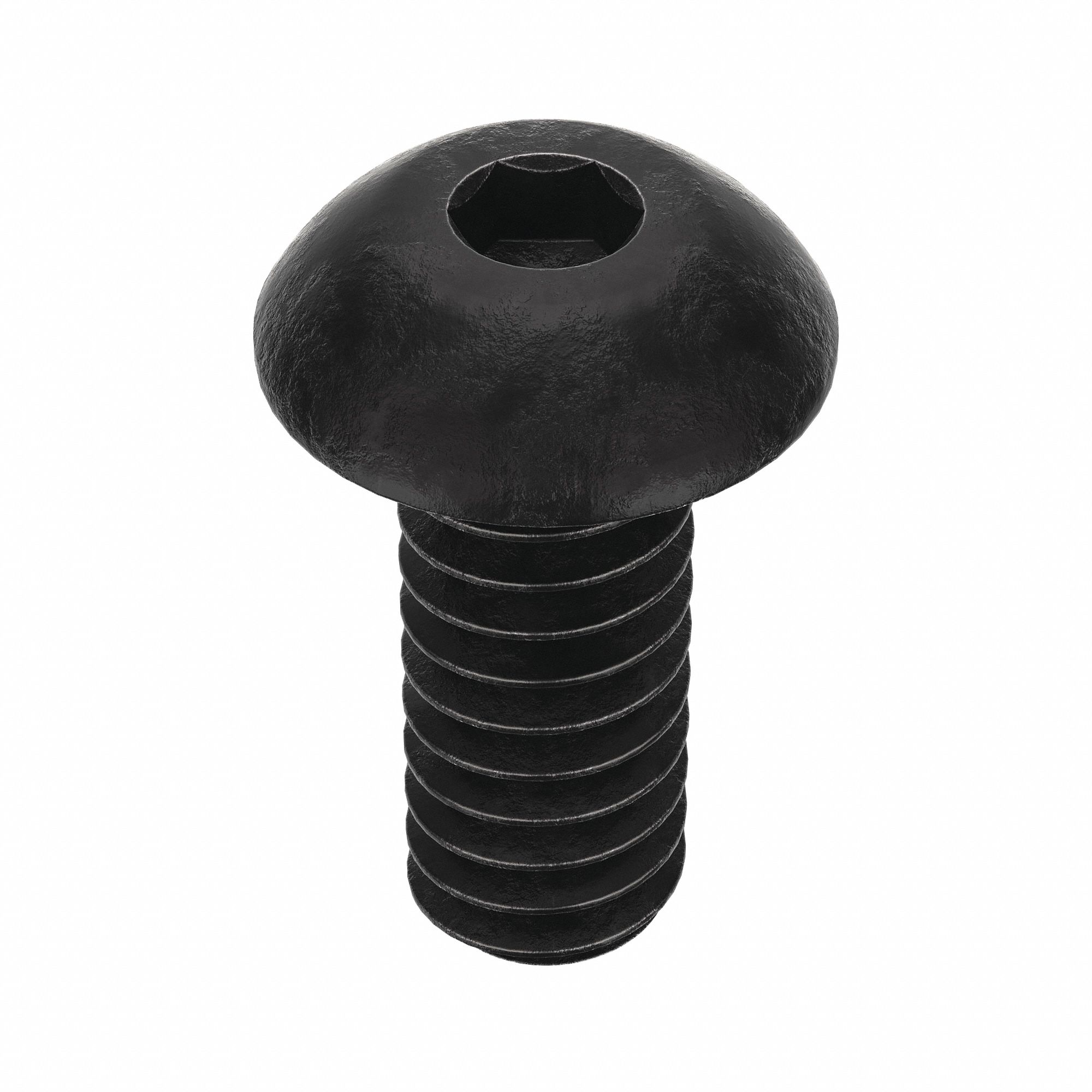 Socket Head Cap Screw: #3-48 Thread Size, 1/4 in Lg, Button, Black Oxide, Alloy Steel, 100 PK