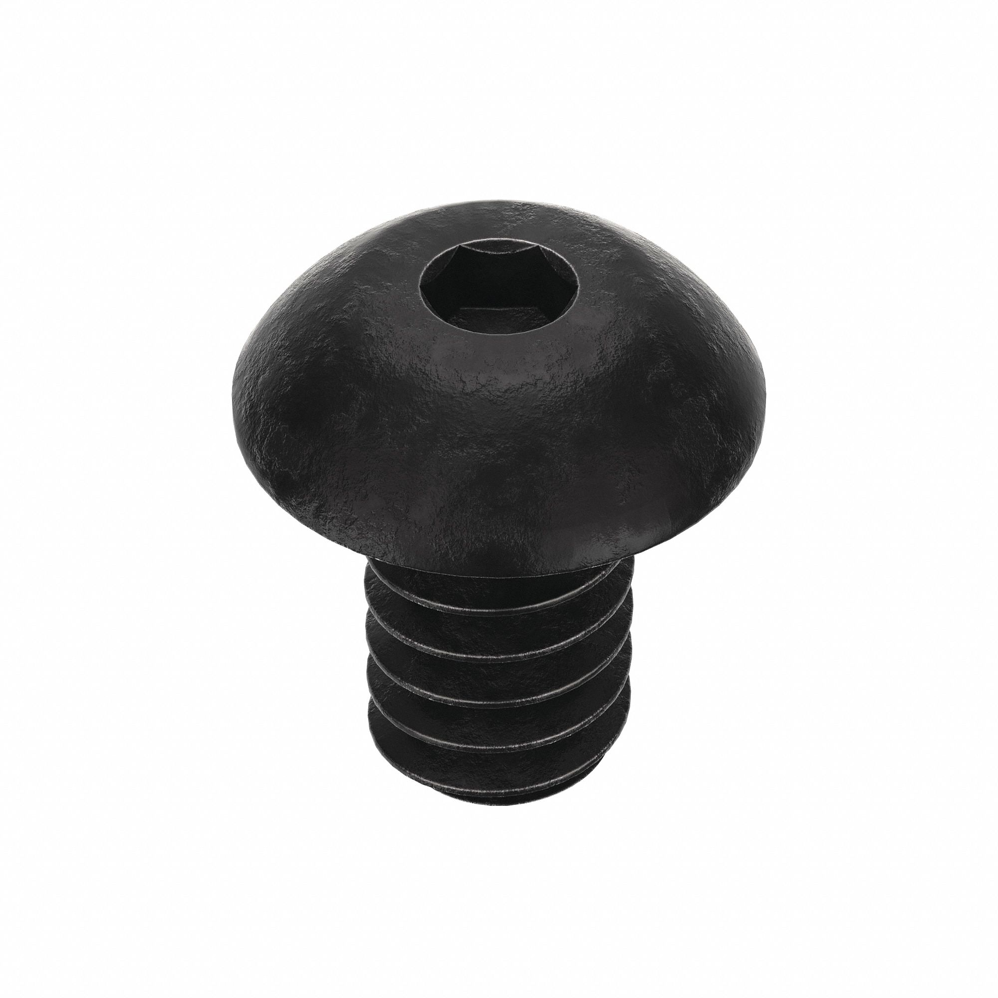 Socket Head Cap Screw: #4-40 Thread Size, 3/16 in Lg, Button, Black Oxide, Alloy Steel, 100 PK