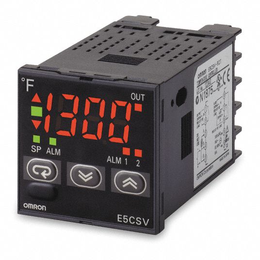 Temperature Controller: 1/16 DIN Size, 100 to 240V AC, SPST NO, 12V DC,  Dependent on Sensor Type