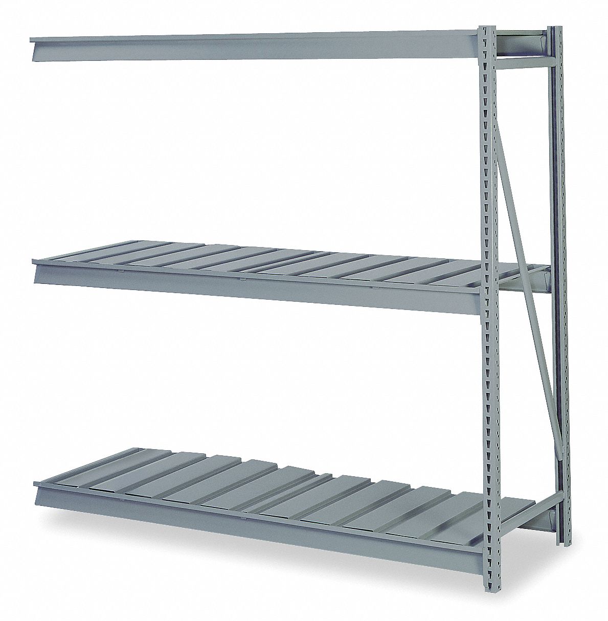 LYON Bulk Storage Rack AddOn, MediumDuty, 60 in x 24 in x 72 in, Ribbed Steel, 3 Shelves