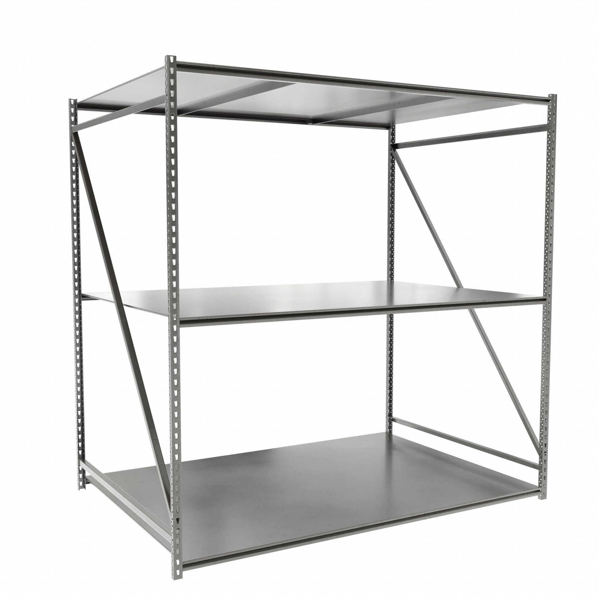 Bulk Storage Rack: Starter, Medium-Duty, 72 in x 48 in x 72 in, Particleboard, 3 Shelves