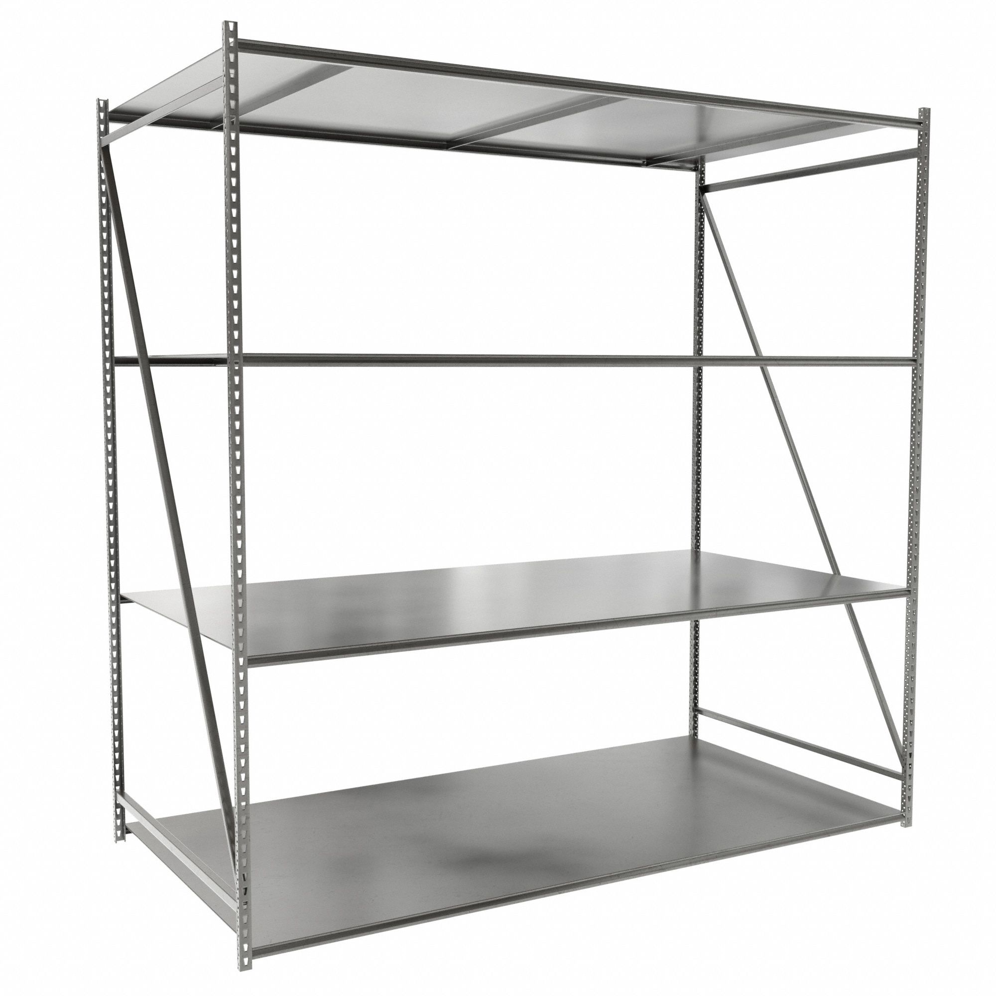 BULK STORAGE RACK, STARTER, MEDIUM-DUTY, 96 IN X 48 IN X 96 IN, PARTICLEBOARD, 4 SHELVES
