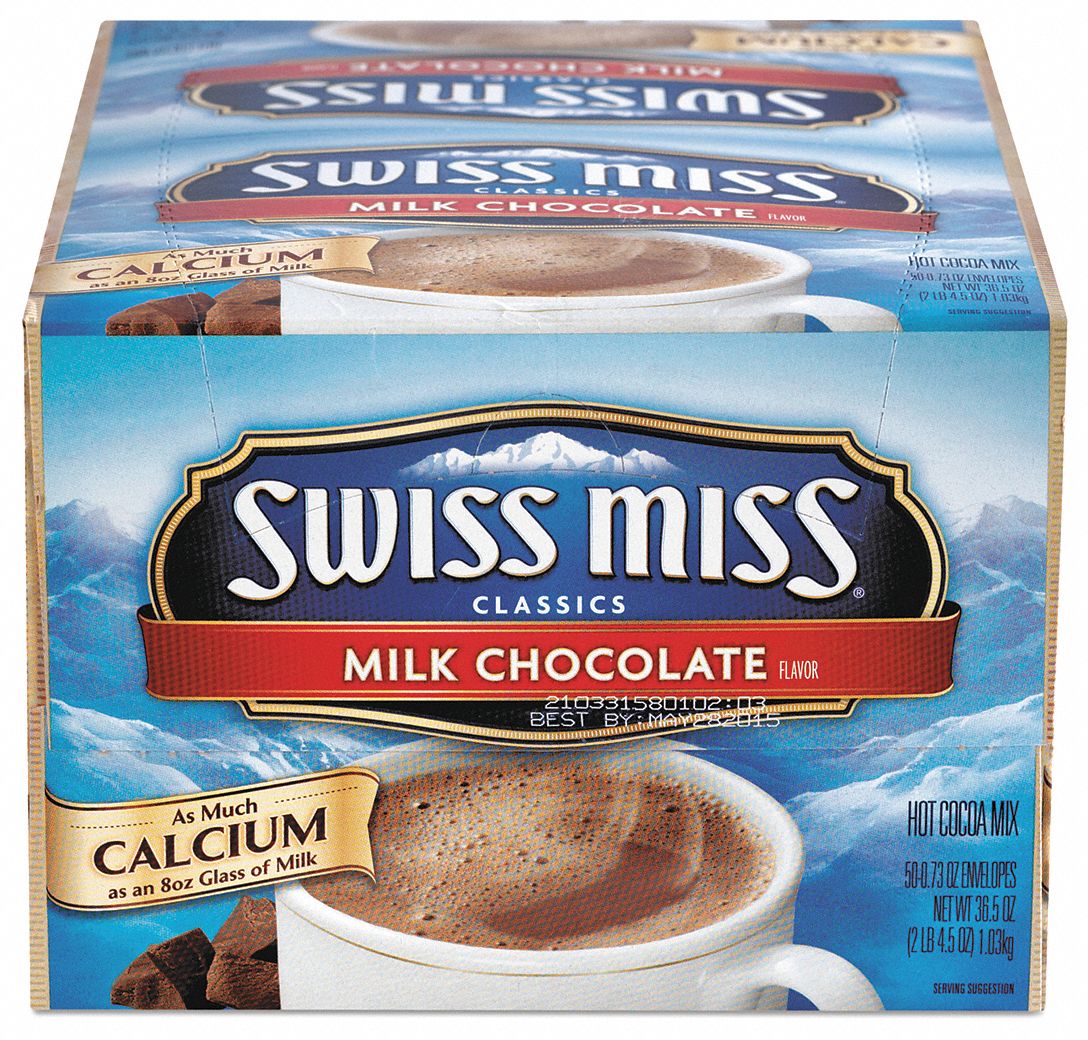Hot Chocolate: Non-Caffeinated, Milk Chocolate, Packet, 0.73 oz Pack Wt, 50 PK