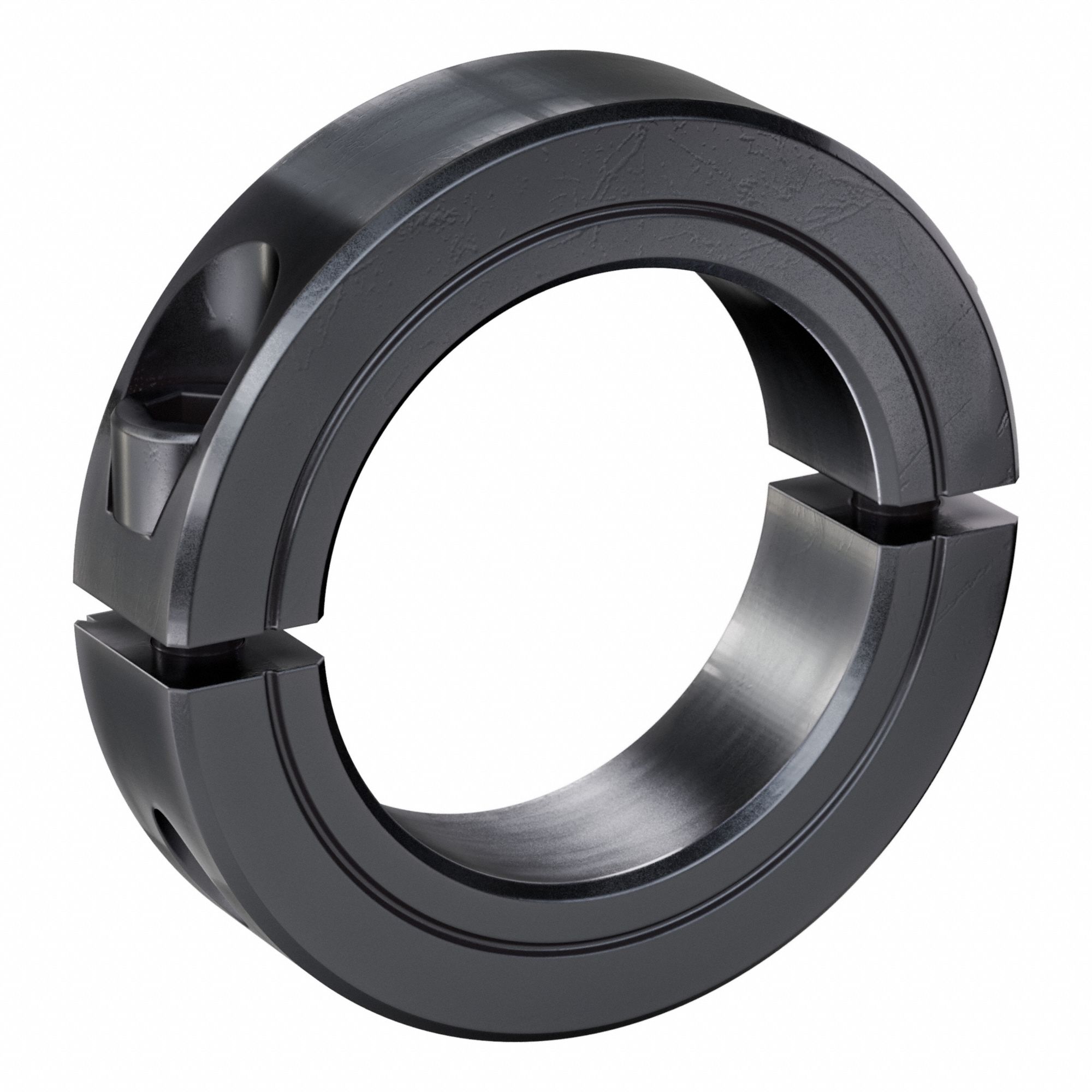 Shaft Collar: 2-Piece, Inch, Round, Clamp On, 1 7/8 in Bore Dia, Carbon Steel