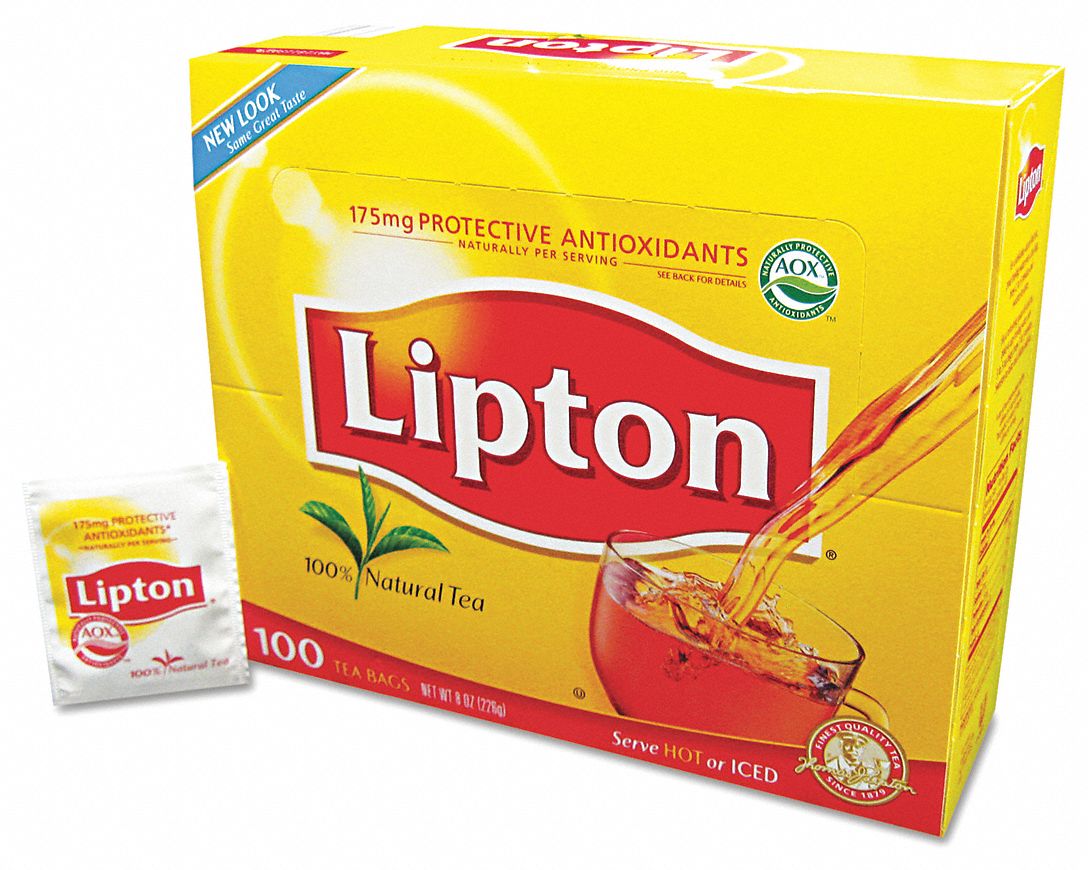 Tea: Caffeinated, Regular, Tea Bag, 0.08 oz Pack Wt, 0.816 lb Net Wt, 100 PK