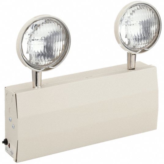 Emergency Light: Halogen, Indoor, 36 W Lamp Watt, 120/277V AC, 36 W  Emergency Watt, Surface, Beige