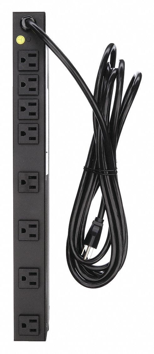 SURGE PROTECTED POWER DISTRIBUTION UNIT, FRONT, SURGE PROTECTION, 1BP97, BLACK, METAL