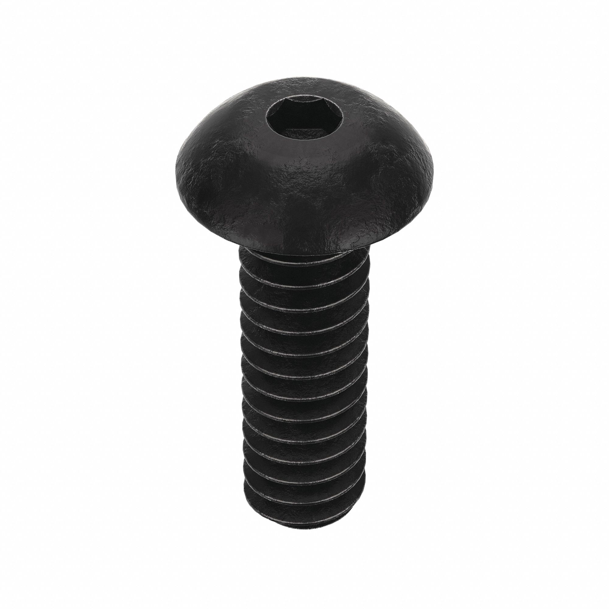 Socket Head Cap Screw: #4-40 Thread Size, 3/8 in Lg, Button, Black Oxide, Alloy Steel, 100 PK
