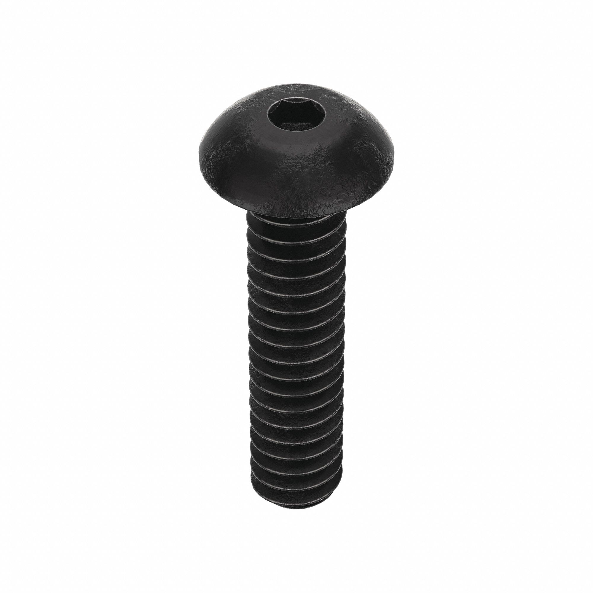 Socket Head Cap Screw: #4-40 Thread Size, 1/2 in Lg, Button, Black Oxide, Alloy Steel, 100 PK