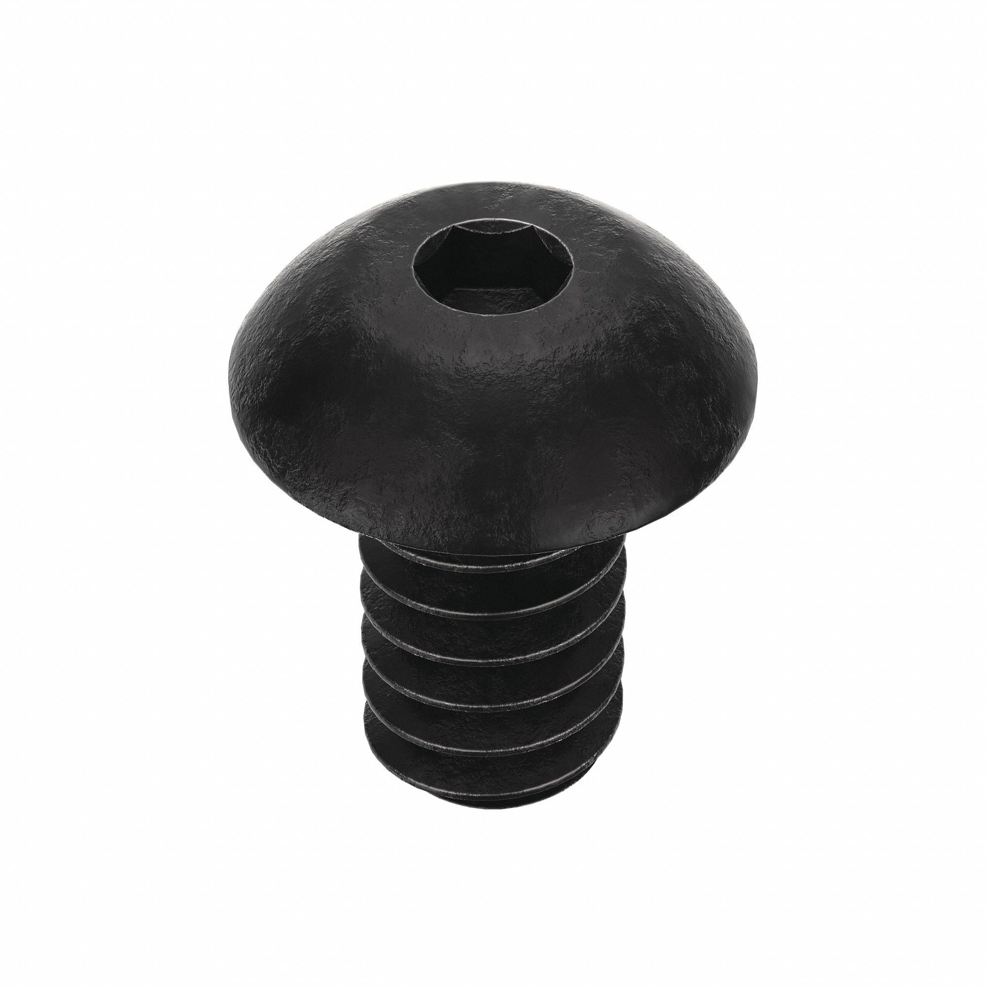 SOCKET HEAD CAP SCREW, #6-32 THREAD SIZE, ¼ IN L, BUTTON, BLACK OXIDE, STEEL, UNC, 100 PK