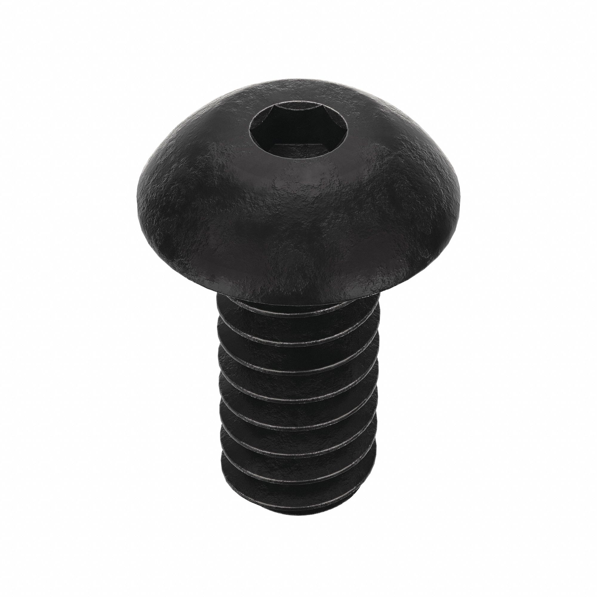 Socket Head Cap Screw: #6-32 Thread Size, 5/16 in Lg, Button, Black Oxide, Alloy Steel, 100 PK