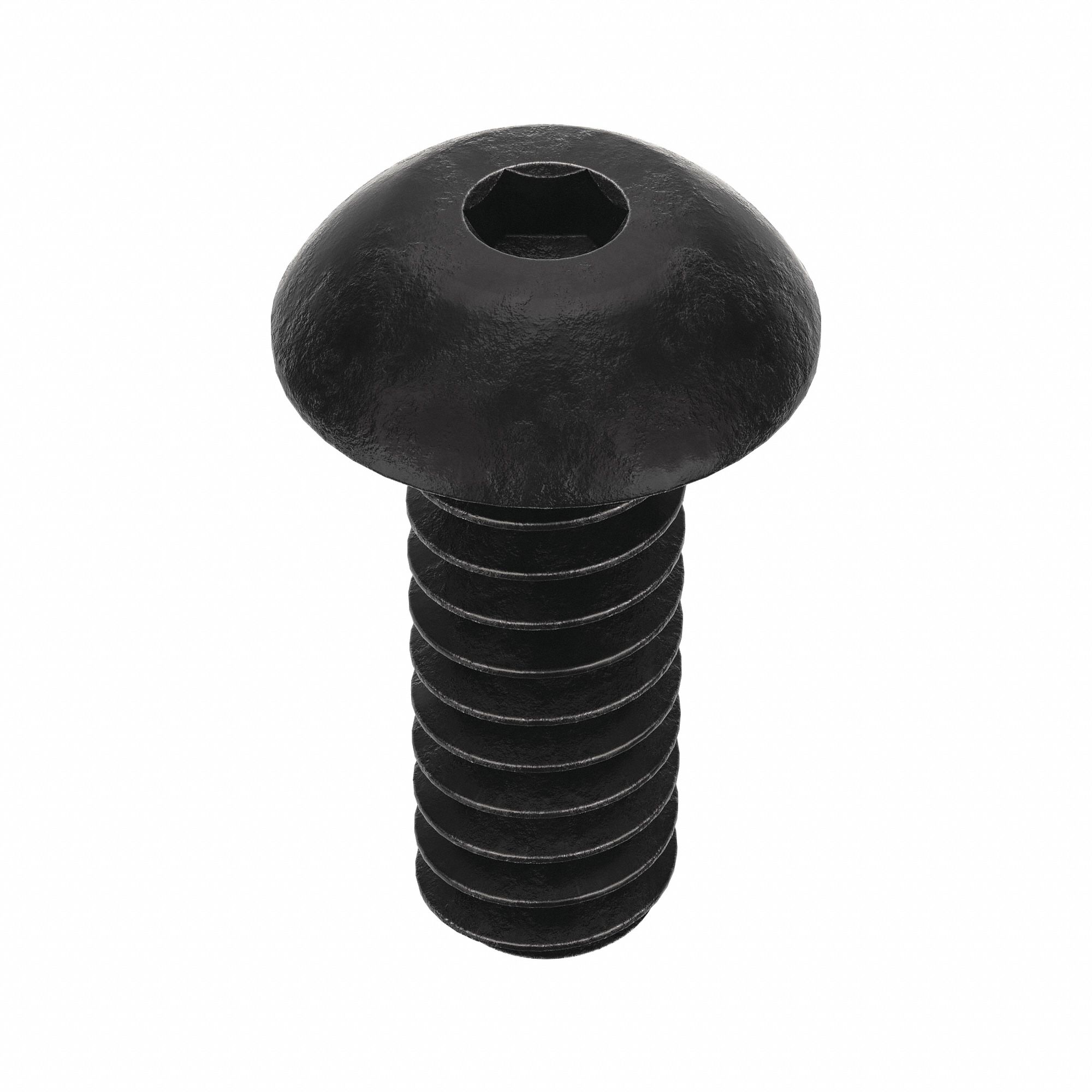 Socket Head Cap Screw: #6-32 Thread Size, 3/8 in Lg, Button, Black Oxide, Alloy Steel, 100 PK