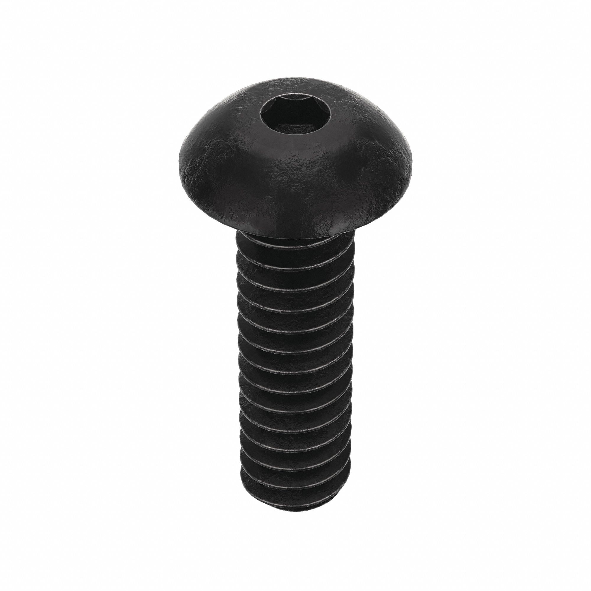 Socket Head Cap Screw: #6-32 Thread Size, 1/2 in Lg, Button, Black Oxide, Alloy Steel, 100 PK