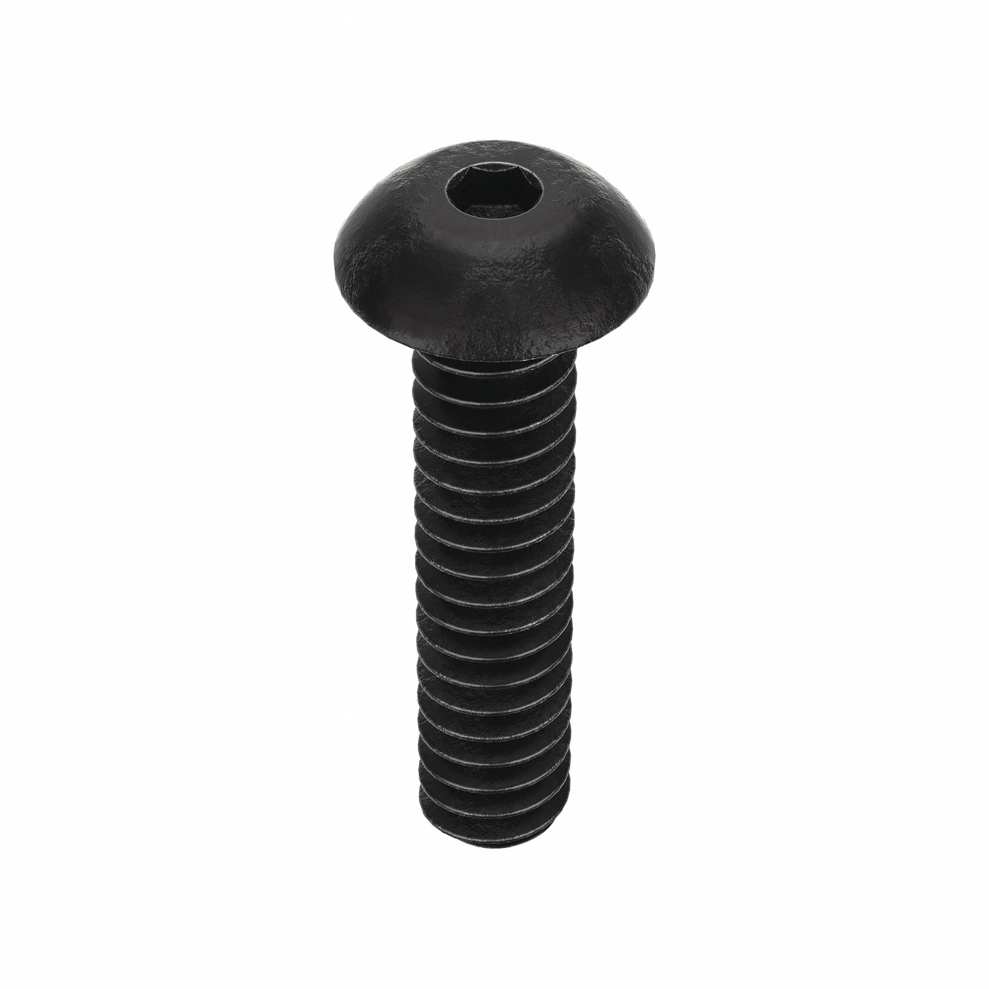 Socket Head Cap Screw: #6-32 Thread Size, 5/8 in Lg, Button, Black Oxide, Alloy Steel, 100 PK