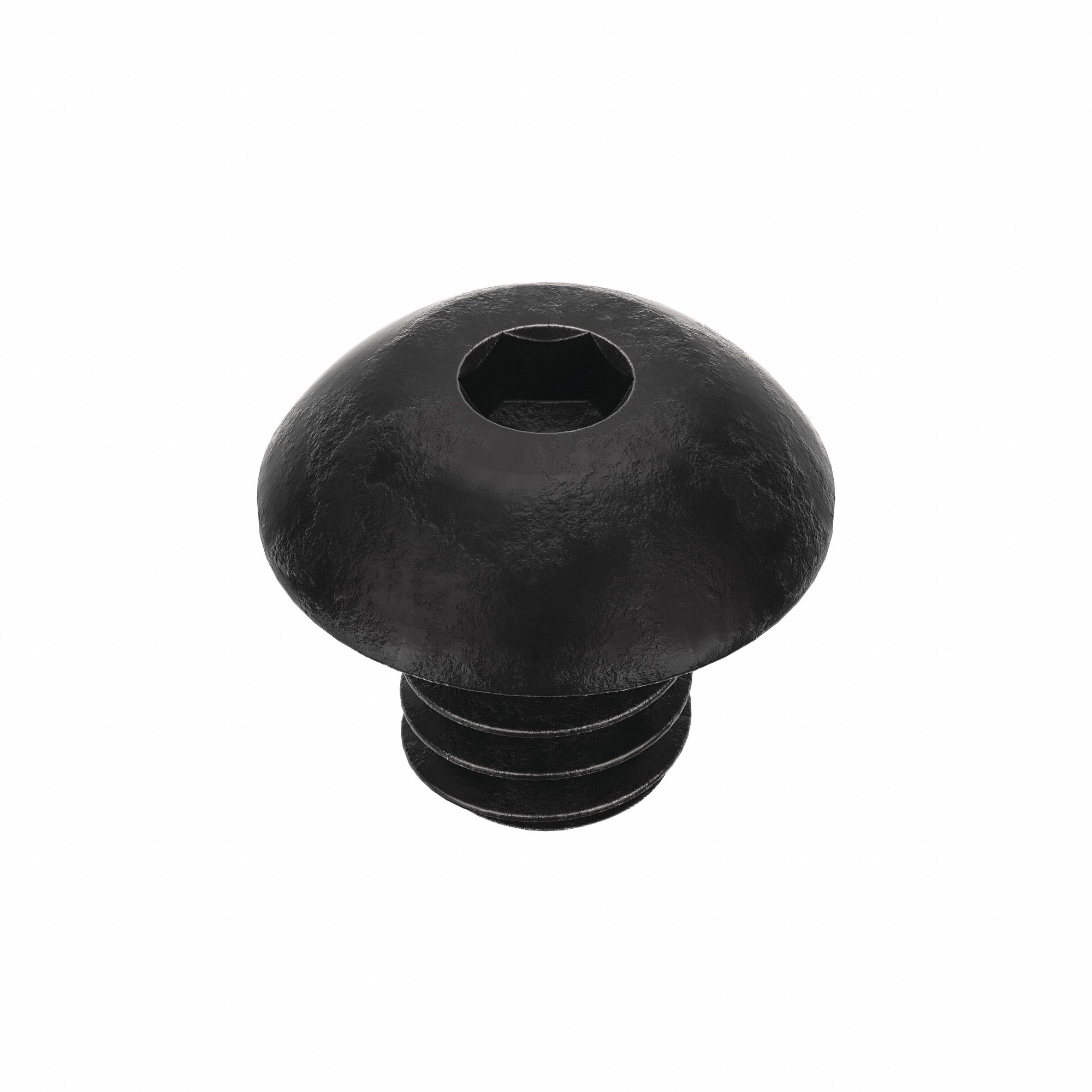 Socket Head Cap Screw: #8-32 Thread Size, 3/16 in Lg, Button, Black Oxide, Alloy Steel, 100 PK