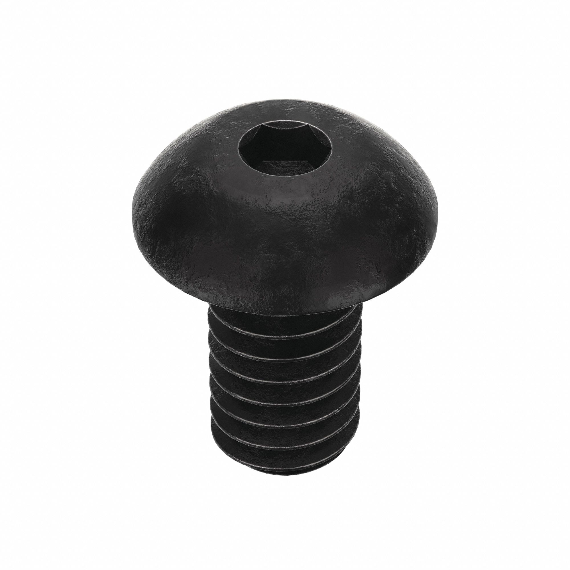 Socket Head Cap Screw: #8-32 Thread Size, 5/16 in Lg, Button, Black Oxide, Alloy Steel, 100 PK