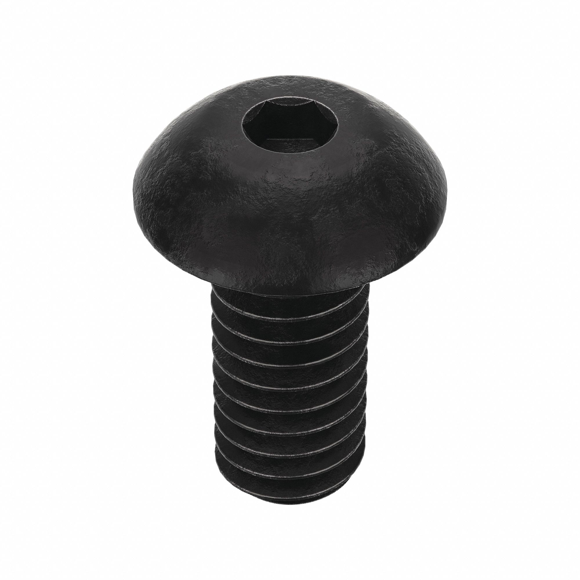 Socket Head Cap Screw: #8-32 Thread Size, 3/8 in Lg, Button, Black Oxide, Alloy Steel, 100 PK