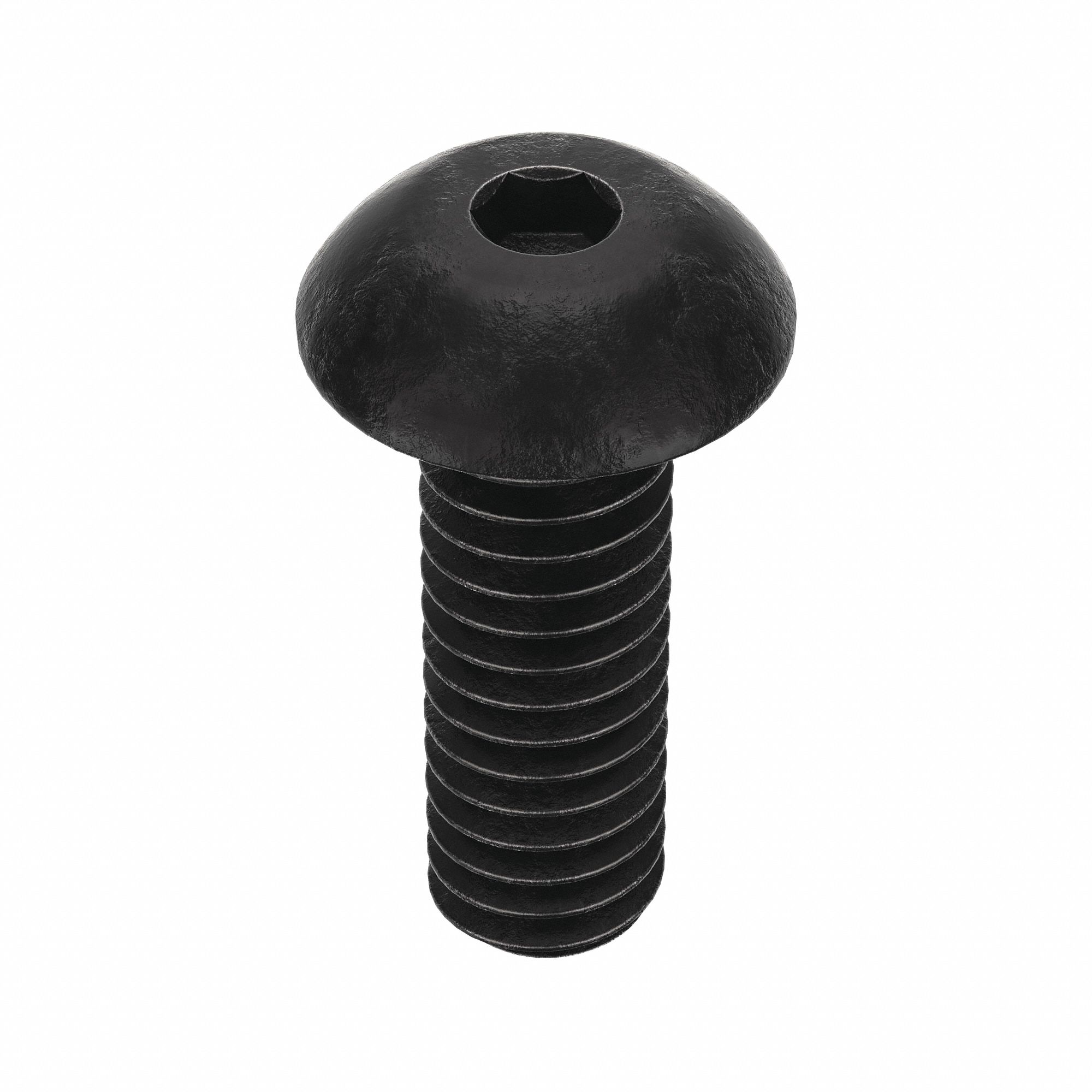 Socket Head Cap Screw: #8-32 Thread Size, 1/2 in Lg, Button, Black Oxide, Alloy Steel, 100 PK