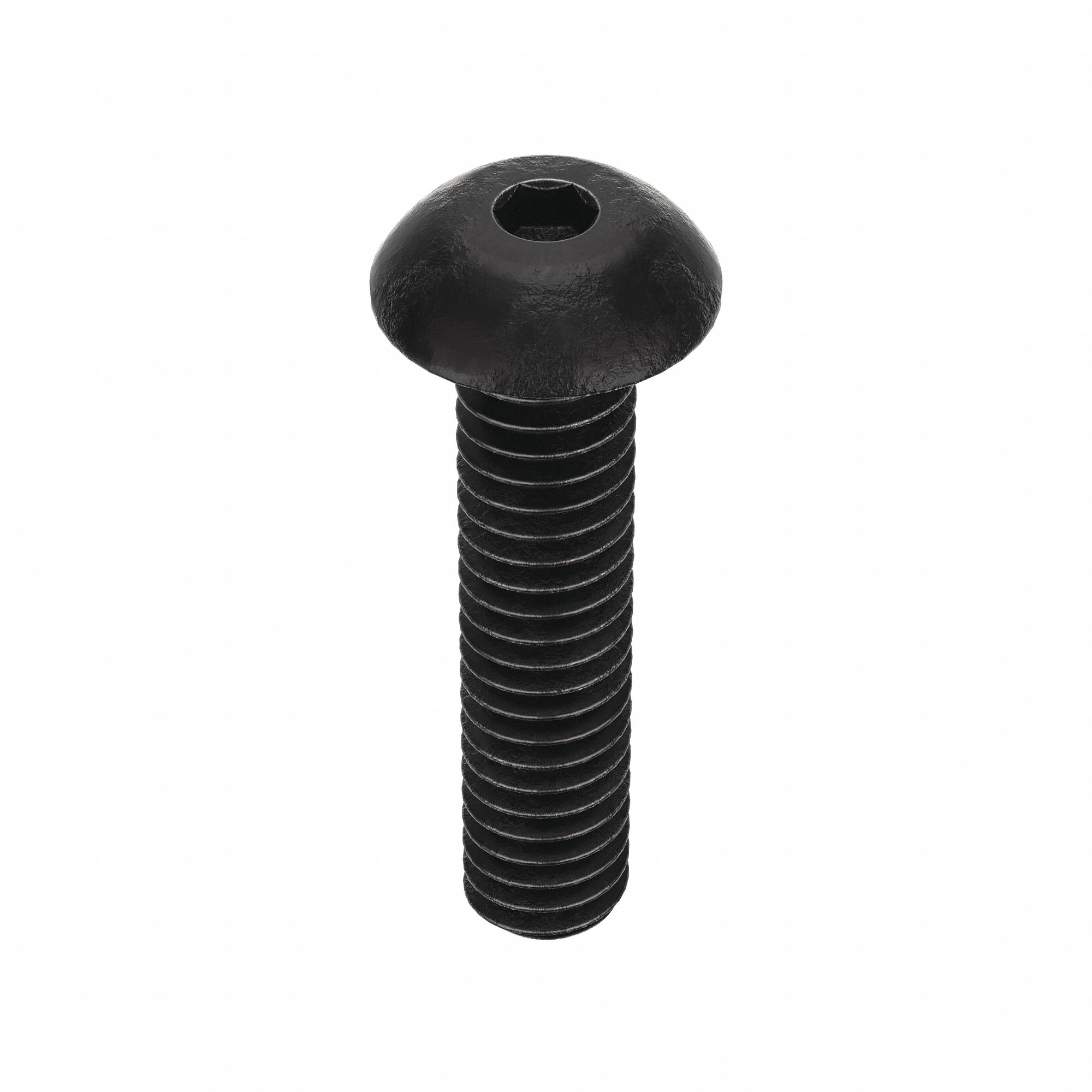 Socket Head Cap Screw: #8-32 Thread Size, 3/4 in Lg, Button, Black Oxide, Alloy Steel, 100 PK