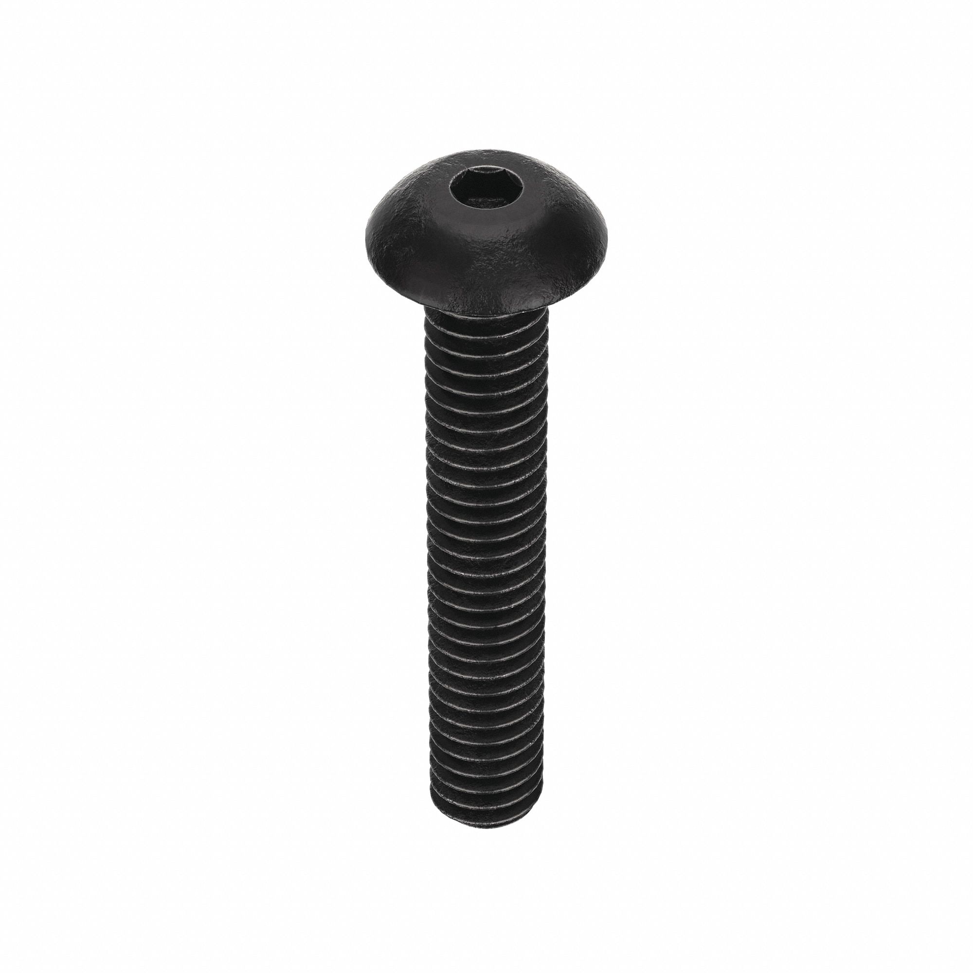 Socket Head Cap Screw: #8-32 Thread Size, 1 in Lg, Button, Black Oxide, Alloy Steel, 100 PK