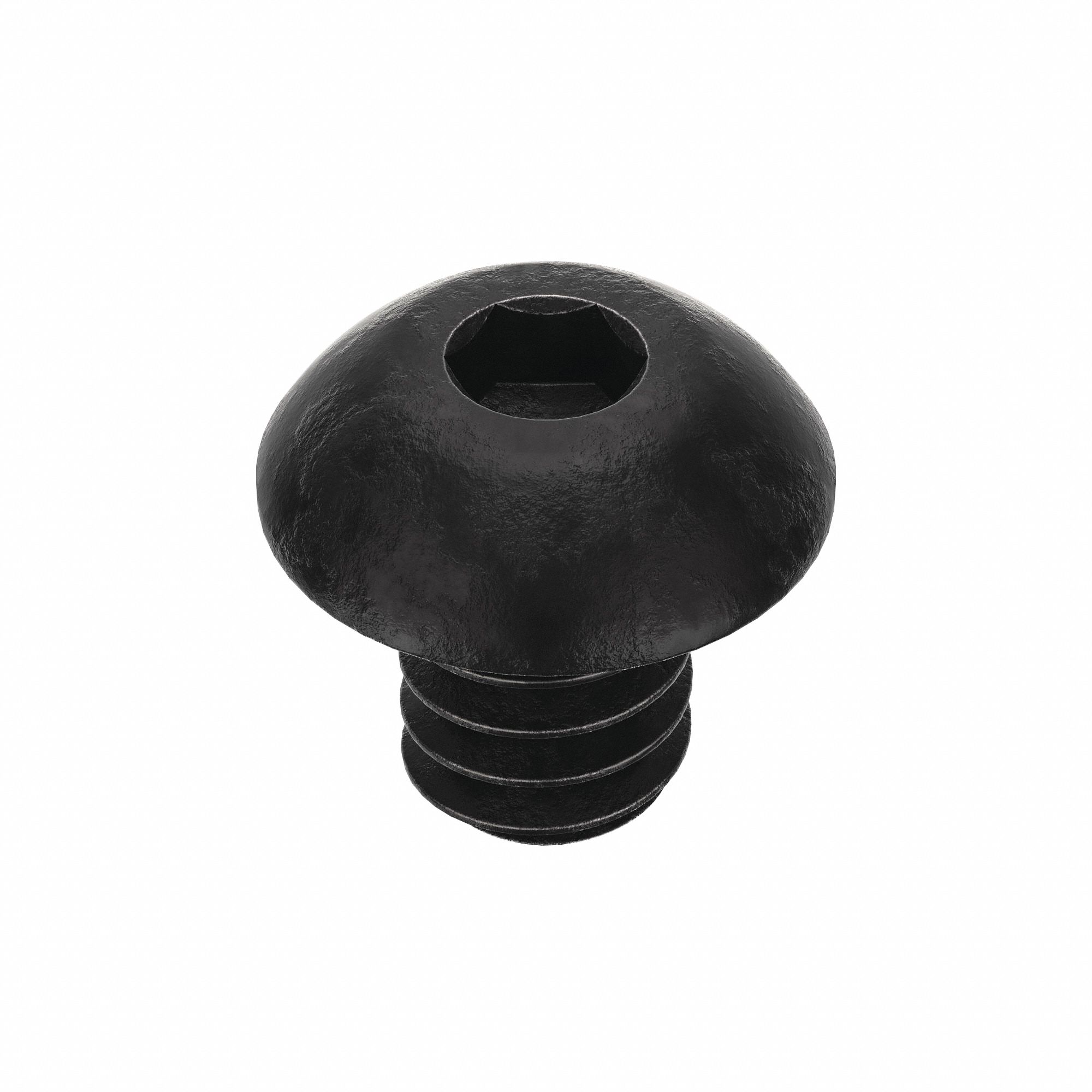 Socket Head Cap Screw: #10-24 Thread Size, 1/4 in Lg, Button, Black Oxide, Alloy Steel, 100 PK