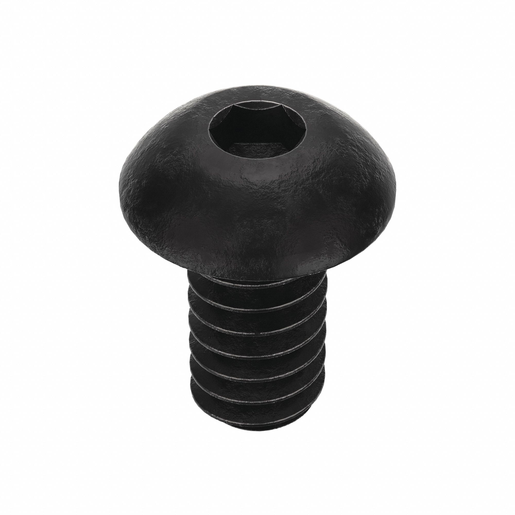 Socket Head Cap Screw: #10-24 Thread Size, 3/8 in Lg, Button, Black Oxide, Alloy Steel, 100 PK