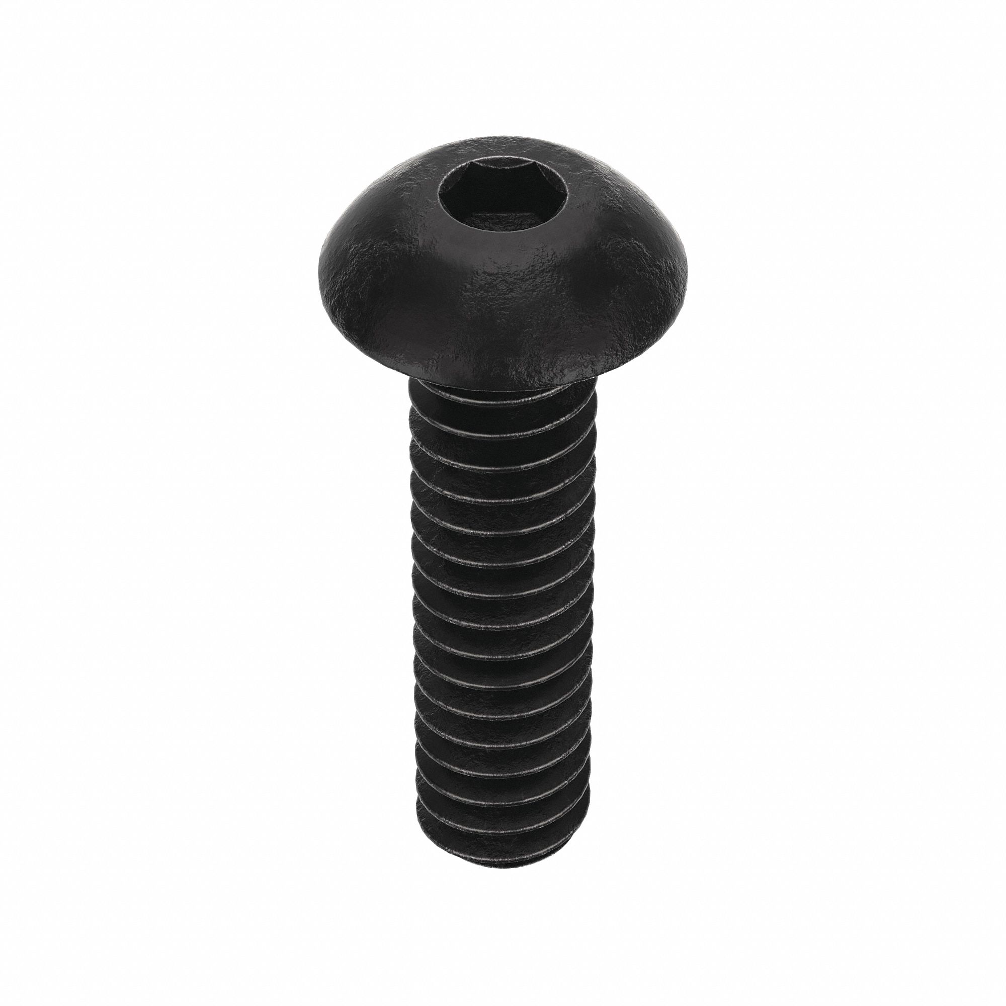 SOCKET HEAD CAP SCREW, #10-24 THREAD SIZE, ¾ IN L, BUTTON, BLACK OXIDE, STEEL, 100 PK