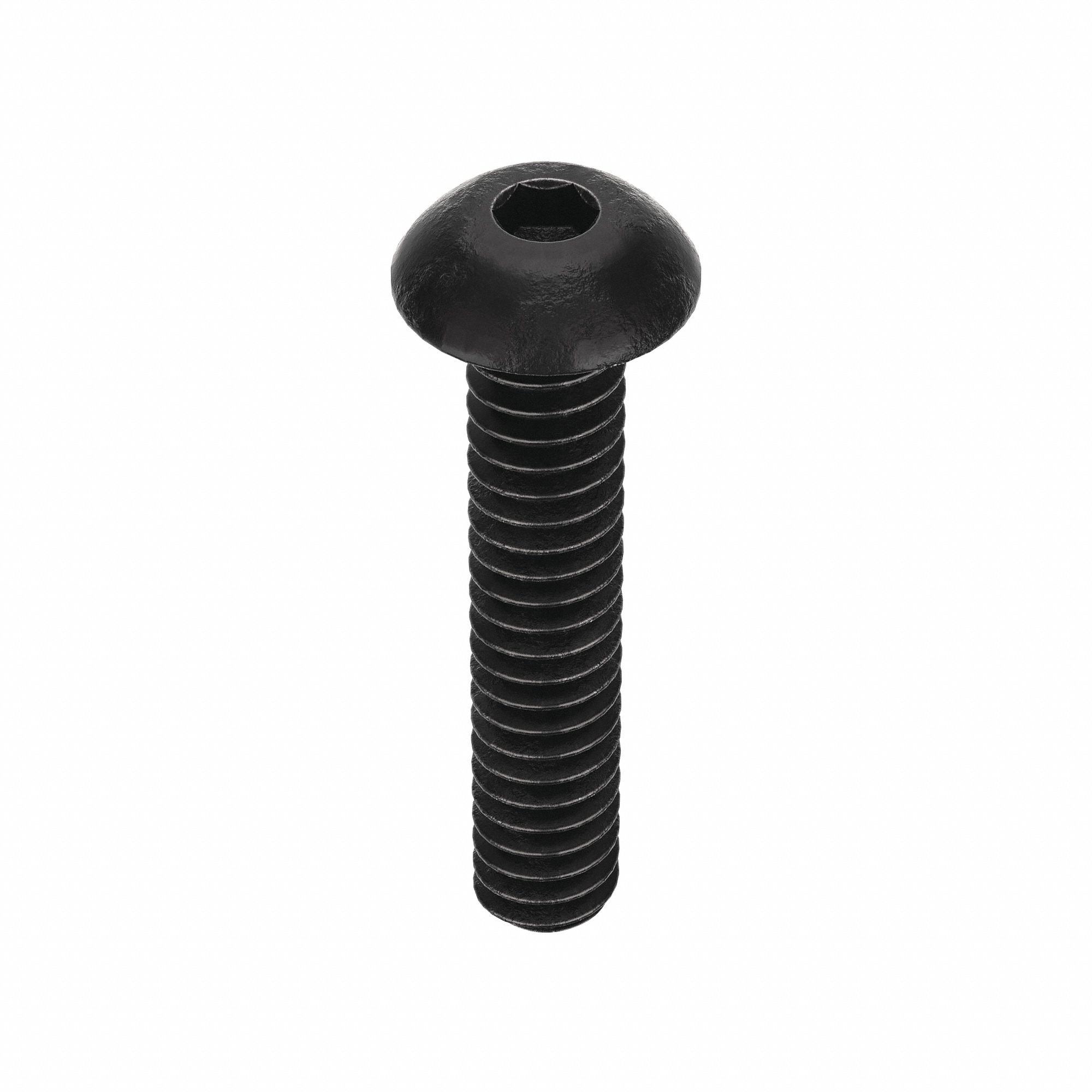 Socket Head Cap Screw: #10-24 Thread Size, 1 in Lg, Button, Black Oxide, Alloy Steel, 100 PK
