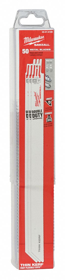 Reciprocating Saw Blade: 18 Teeth per Inch, 12 in Blade Lg, 0.04 in Blade Thick, 50 PK