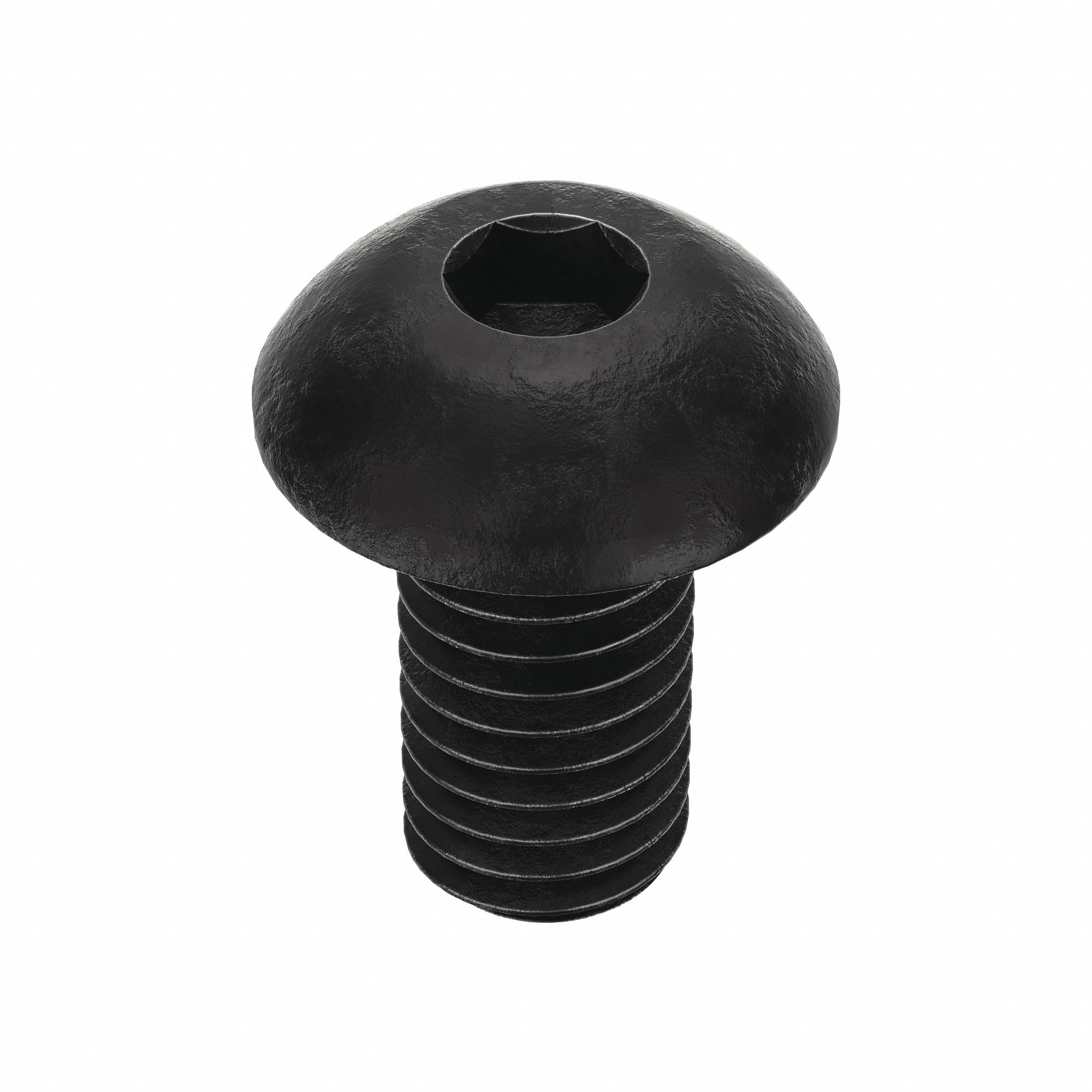 Socket Head Cap Screw: #10-32 Thread Size, 3/8 in Lg, Button, Black Oxide, Alloy Steel, 100 PK