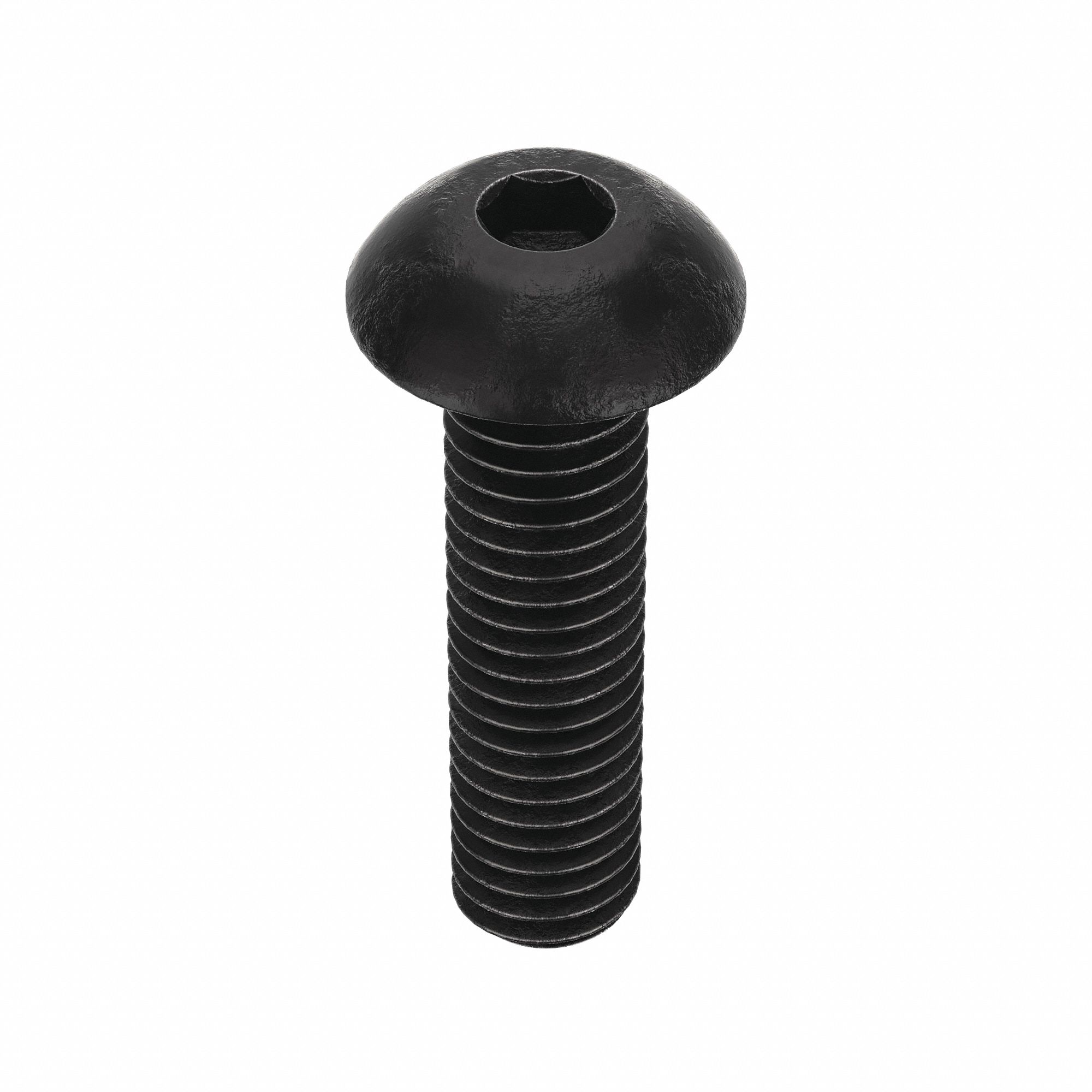 SOCKET HEAD CAP SCREW, #10-32 THREAD SIZE, ¾ IN L, BUTTON, BLACK OXIDE, STEEL, 100 PK