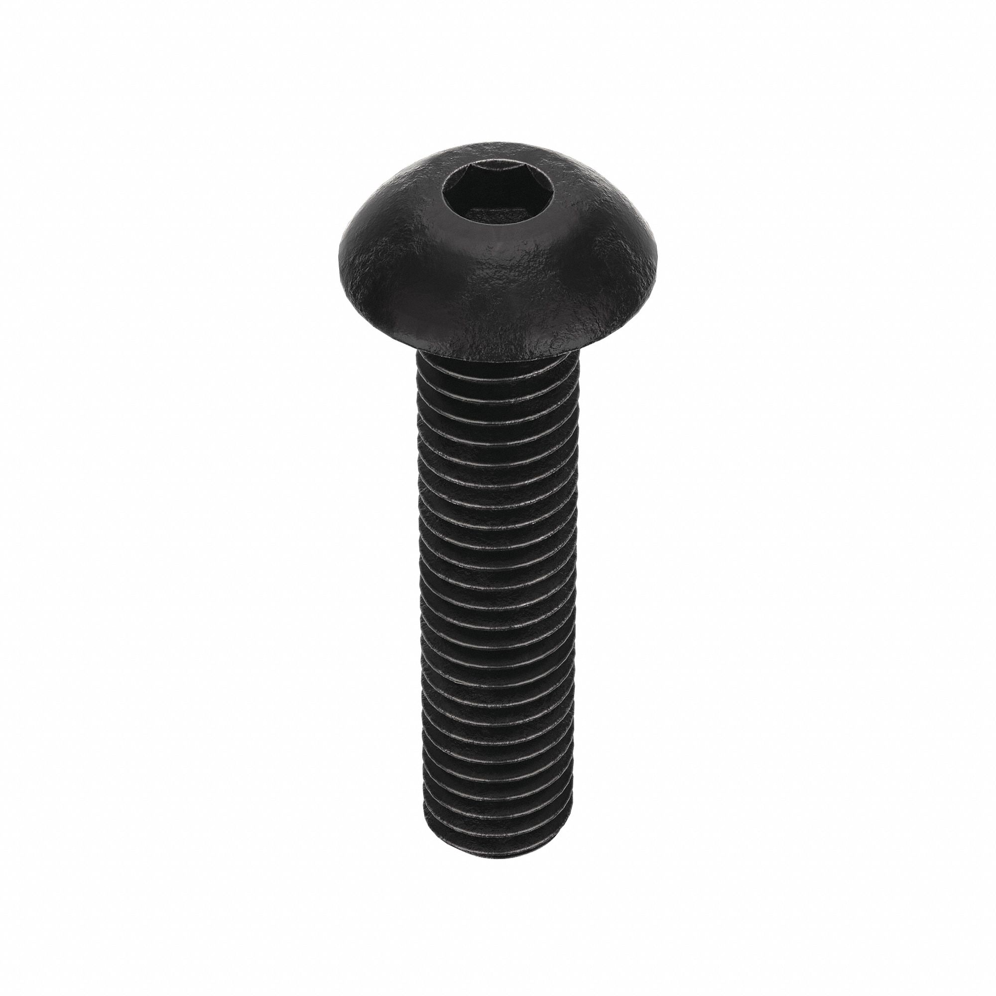 Socket Head Cap Screw: #10-32 Thread Size, 7/8 in Lg, Button, Black Oxide, Alloy Steel, 100 PK