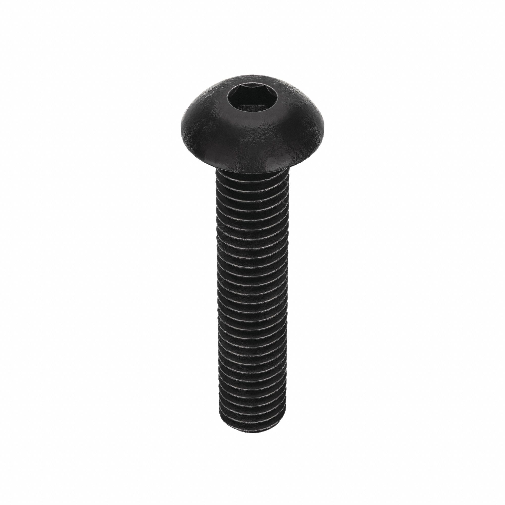 Socket Head Cap Screw: #10-32 Thread Size, 1 in Lg, Button, Black Oxide, Alloy Steel, 100 PK