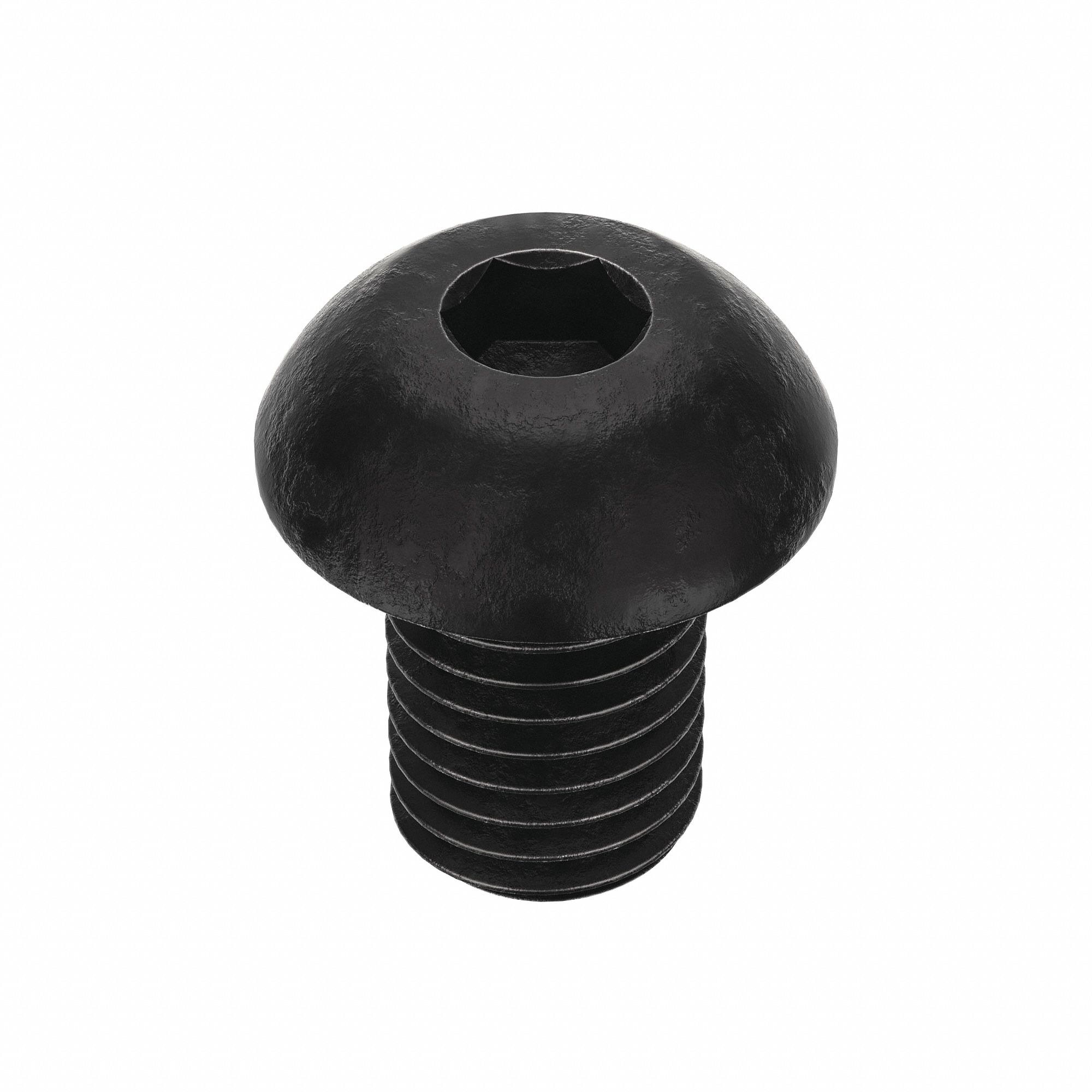 Socket Head Cap Screw: 1/4"-28 Thread Size, 3/8 in Lg, Button, Black Oxide, Alloy Steel, 100 PK