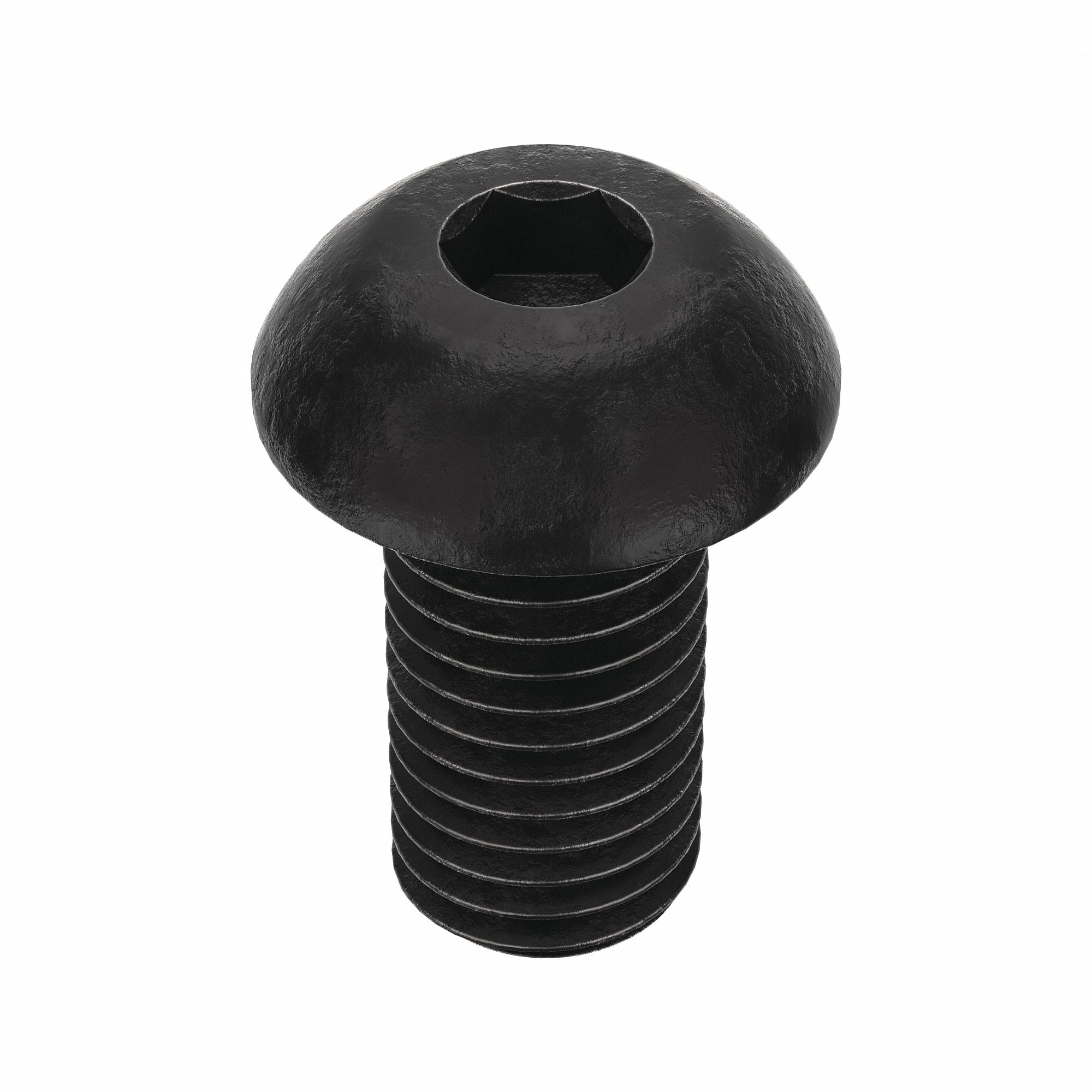 SOCKET HEAD CAP SCREW, ¼"-28 THREAD SIZE, ½ IN L, BUTTON, BLACK OXIDE, STEEL, UNF, 100 PK