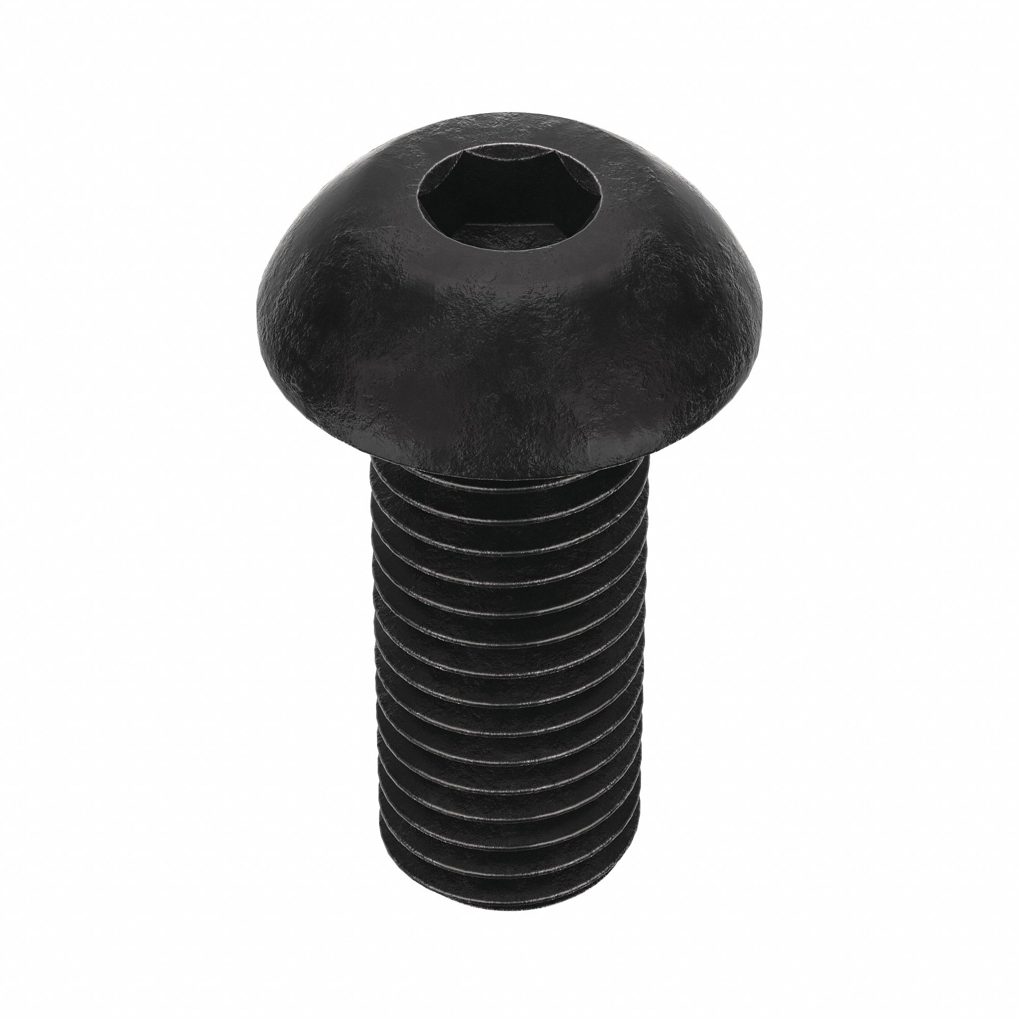 SOCKET HEAD CAP SCREW, ¼"-28 THREAD SIZE, ⅝ IN L, BUTTON, BLACK OXIDE, STEEL, UNF, 100 PK