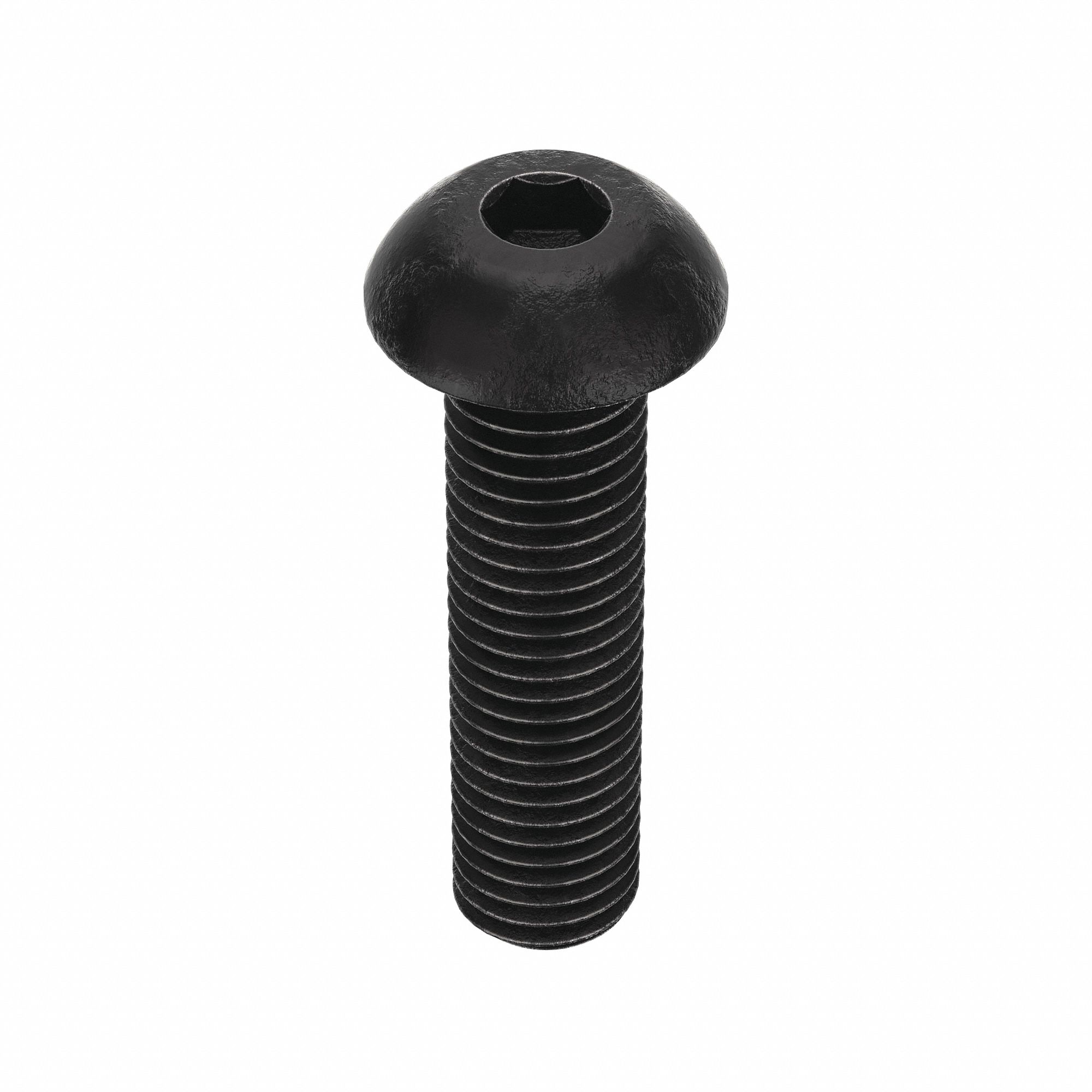 SOCKET HEAD CAP SCREW, ¼"-28 THREAD SIZE, 1 IN L, BUTTON, BLACK OXIDE, STEEL, UNF, 100 PK