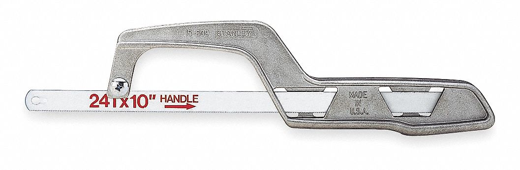 MINI HACKSAW, 10 IN BLADE L, STEEL, 11 IN OVERALL L, 10, ALUMINUM
