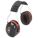 EARMUFFS, OVER THE HEAD, RIGID, BLK,RED, FOAM/PUR/PVC/ACETAL/SS/ABS, 30DB, CSA