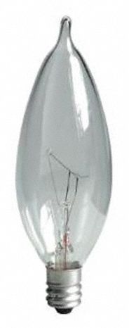 AMPOULE INCANDESCENTE, VIS CANDÉLABRE (E12), (CA) BOUGIE ANGLE, CA10, 25W