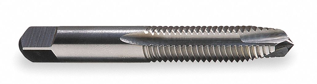 Spiral Point Tap: #5-40 Thread Size, 5/8 in Thread Lg, 1 15/16 in Overall Lg, Plug
