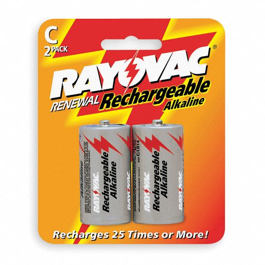 Rechargeable Alkaline Battery, PK 2 Grainger